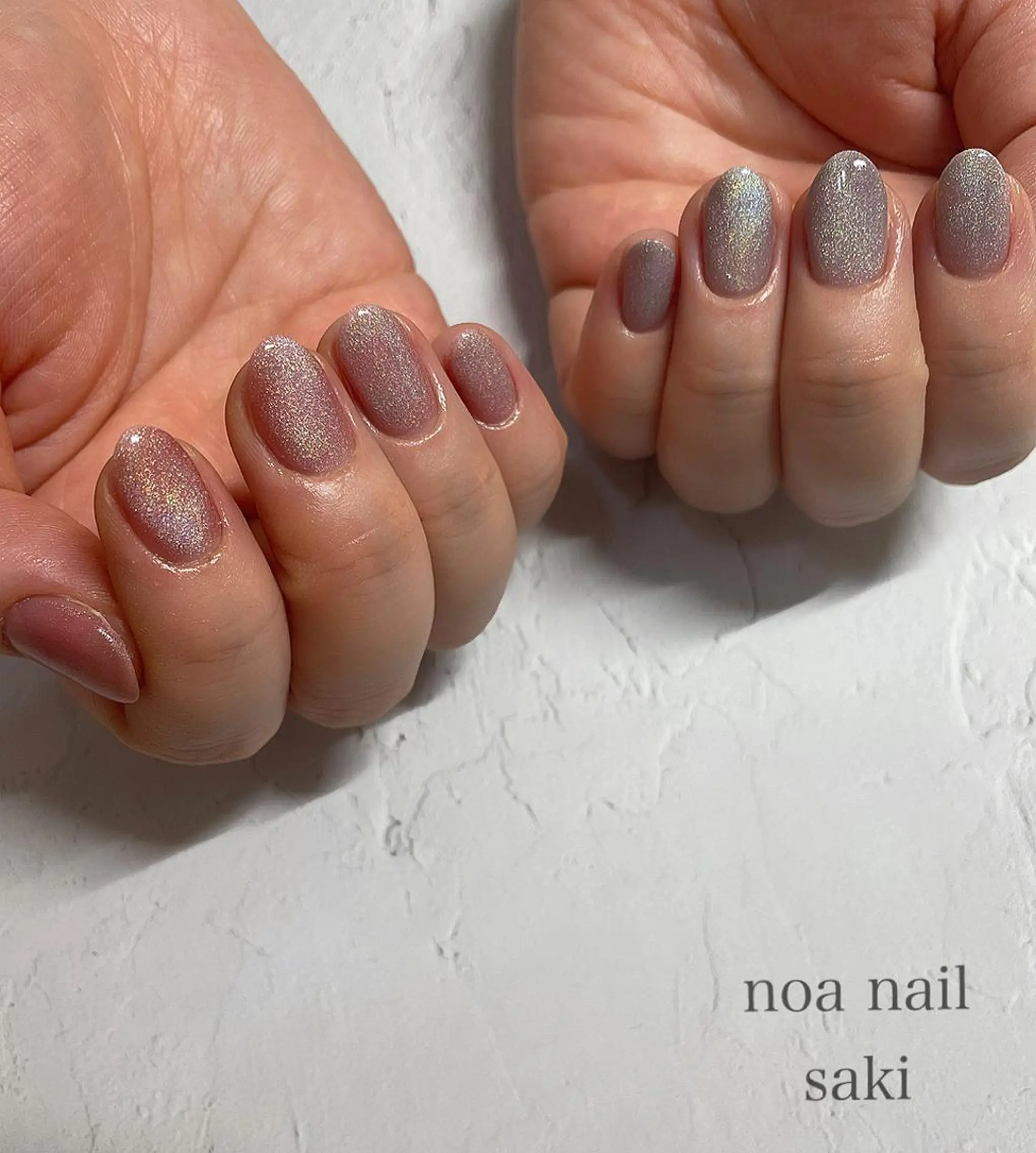 ネイル アートネイル オーロラネイル カジュアル ジェルネイル 氷ネイル・うるうるネイル nailsalon noa所属・nailist sakiのネイルデザイン