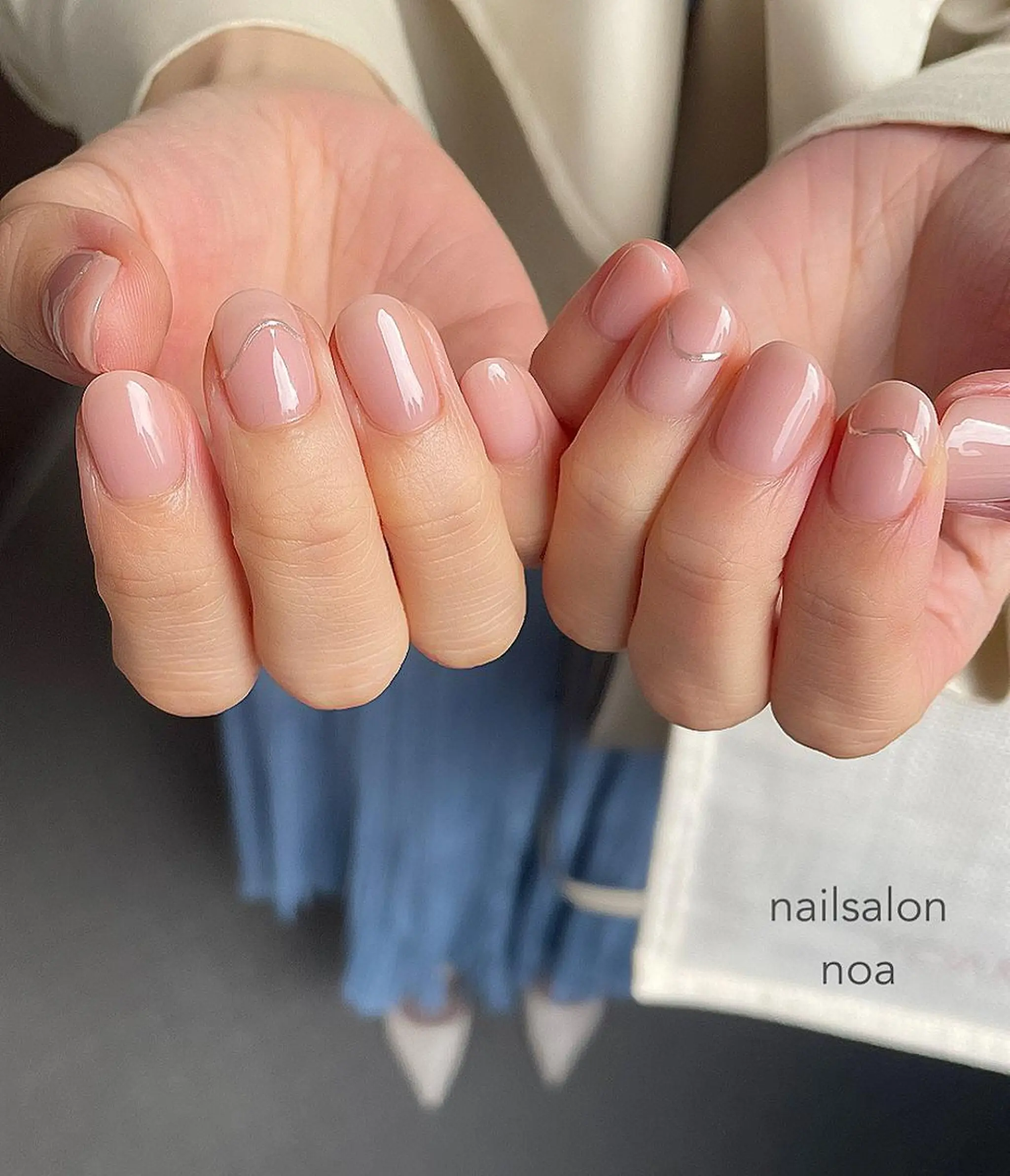 ネイル カジュアル ジェルネイル マグネットネイル ミラーネイル ニュアンスネイル nailsalon noa所属・nailist sakiのネイルデザイン