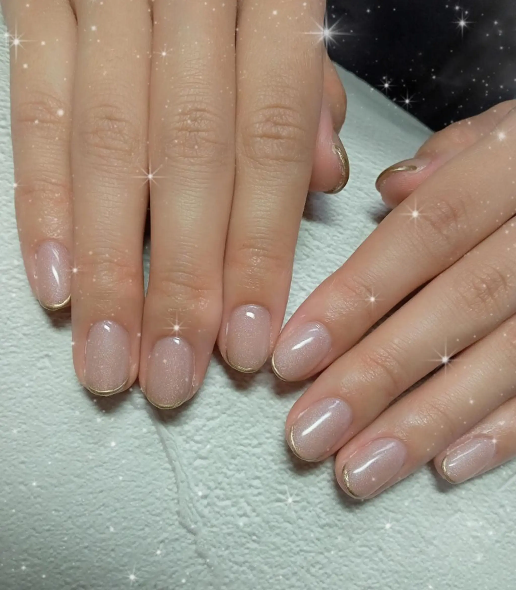 ネイル フレンチネイル ハート キラキラネイル 韓国ネイル マグネットネイル ハンドネイル flure de neige yukiのネイルデザイン