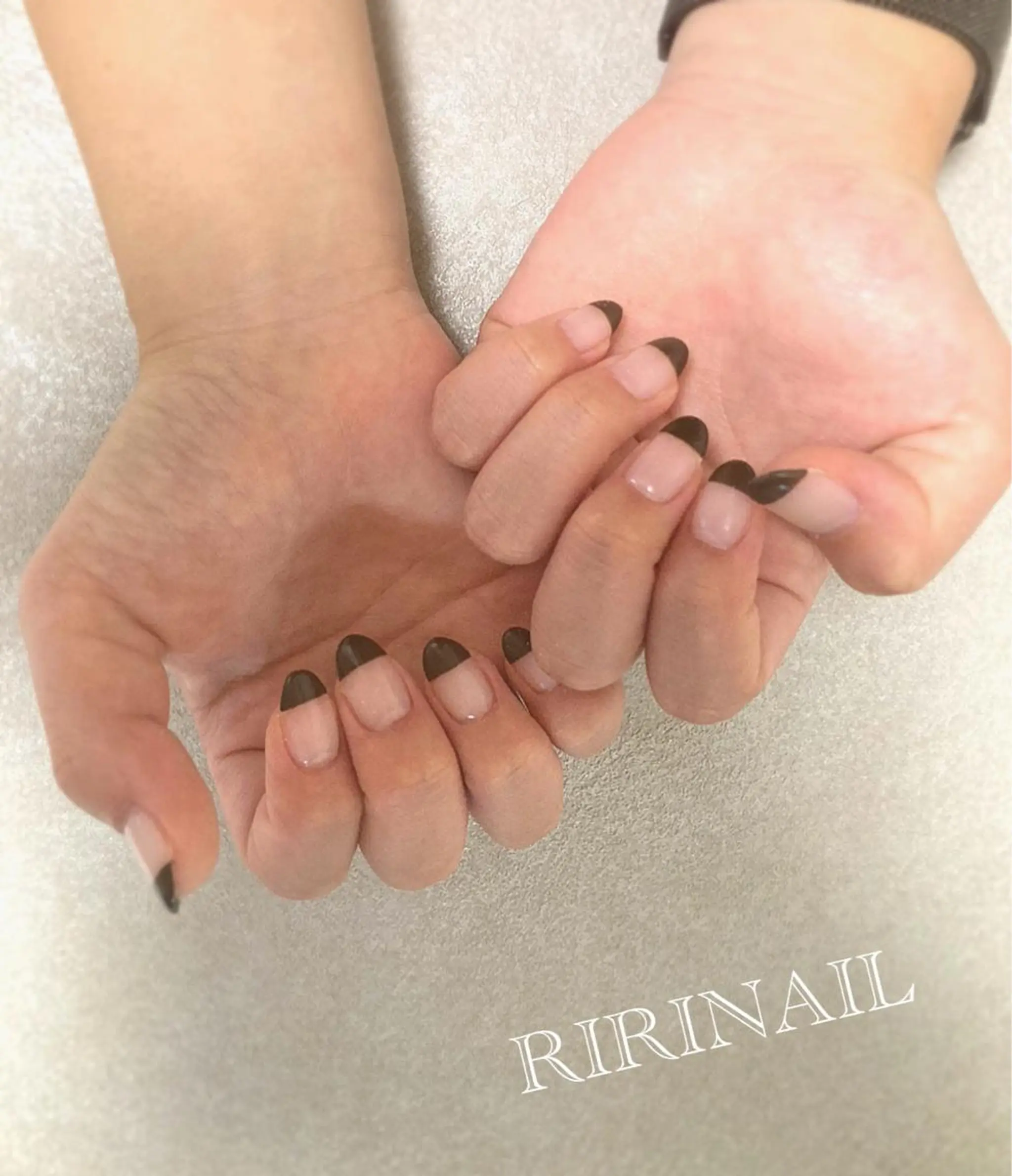 ネイル ブラウン フレンチネイル シンプルネイル RIRI NAIL♡のネイルデザイン