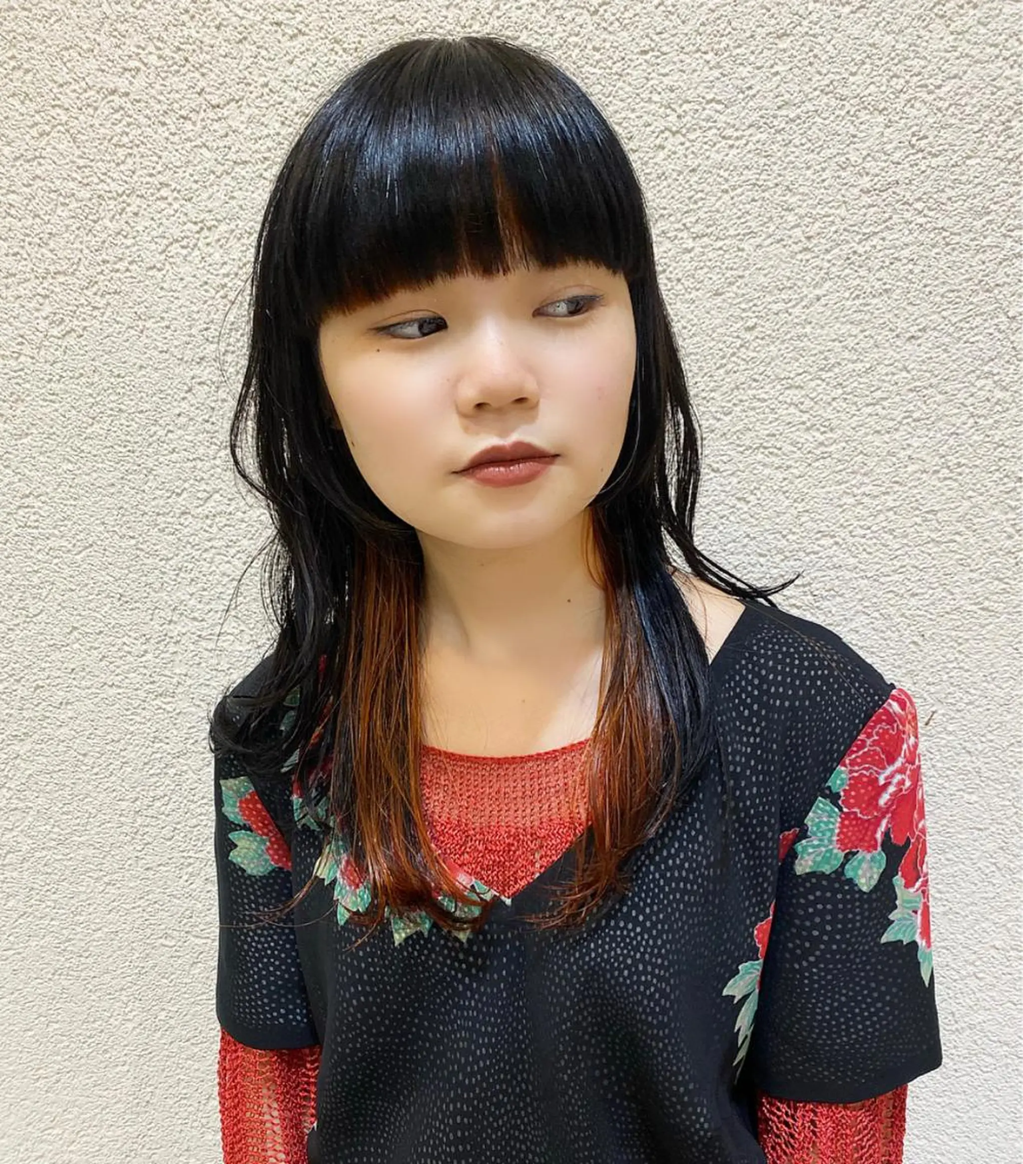 セミロング カラー ヘアアレンジ BELLA阿部野 TOMOMIのヘアスタイル