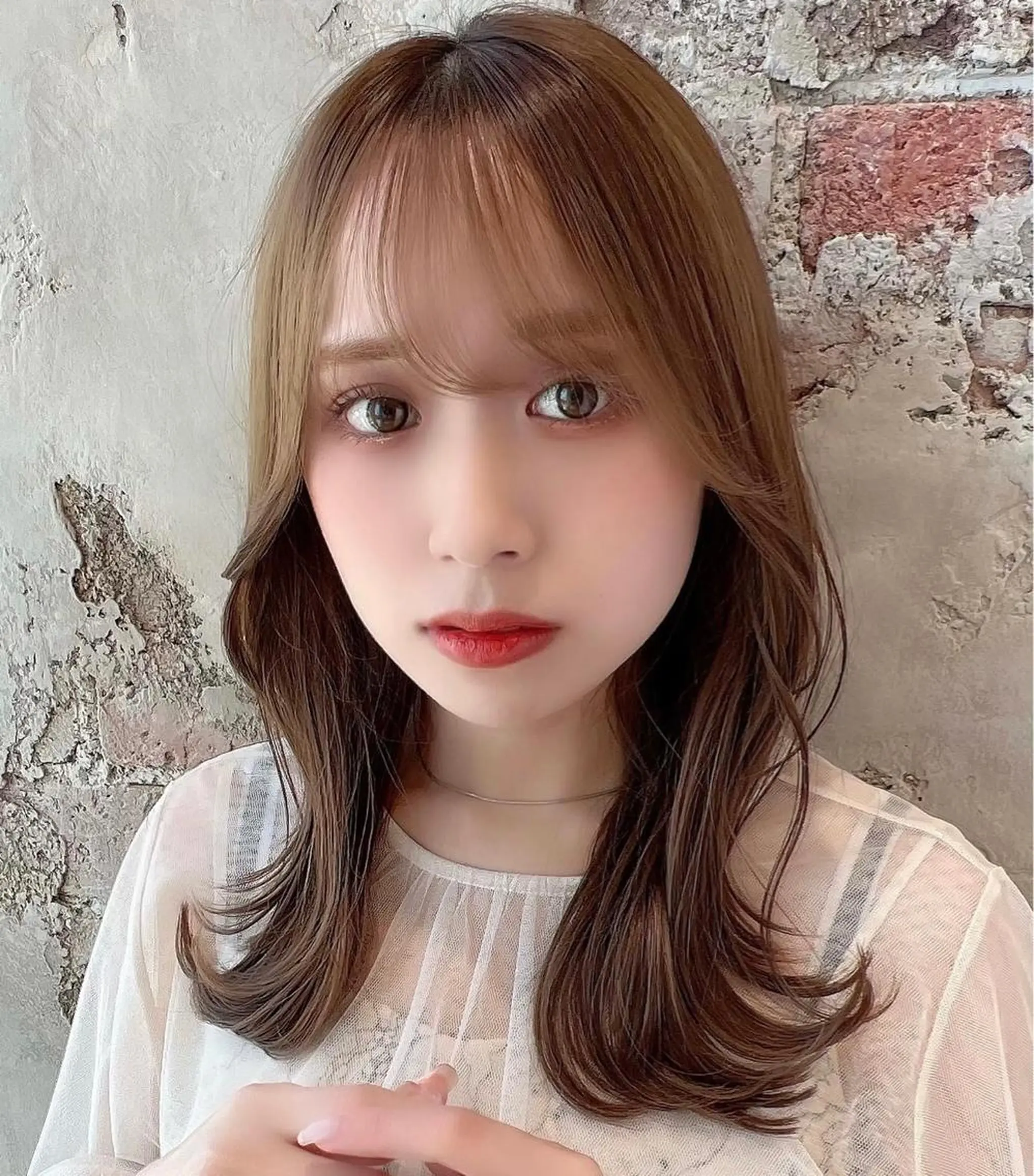 セミロング くびれヘア 髪質改善 縮毛矯正 カット ヘアカラー トリートメント 🧡くびれヘア/前髪 顔周り🧡久原結衣のヘアスタイル