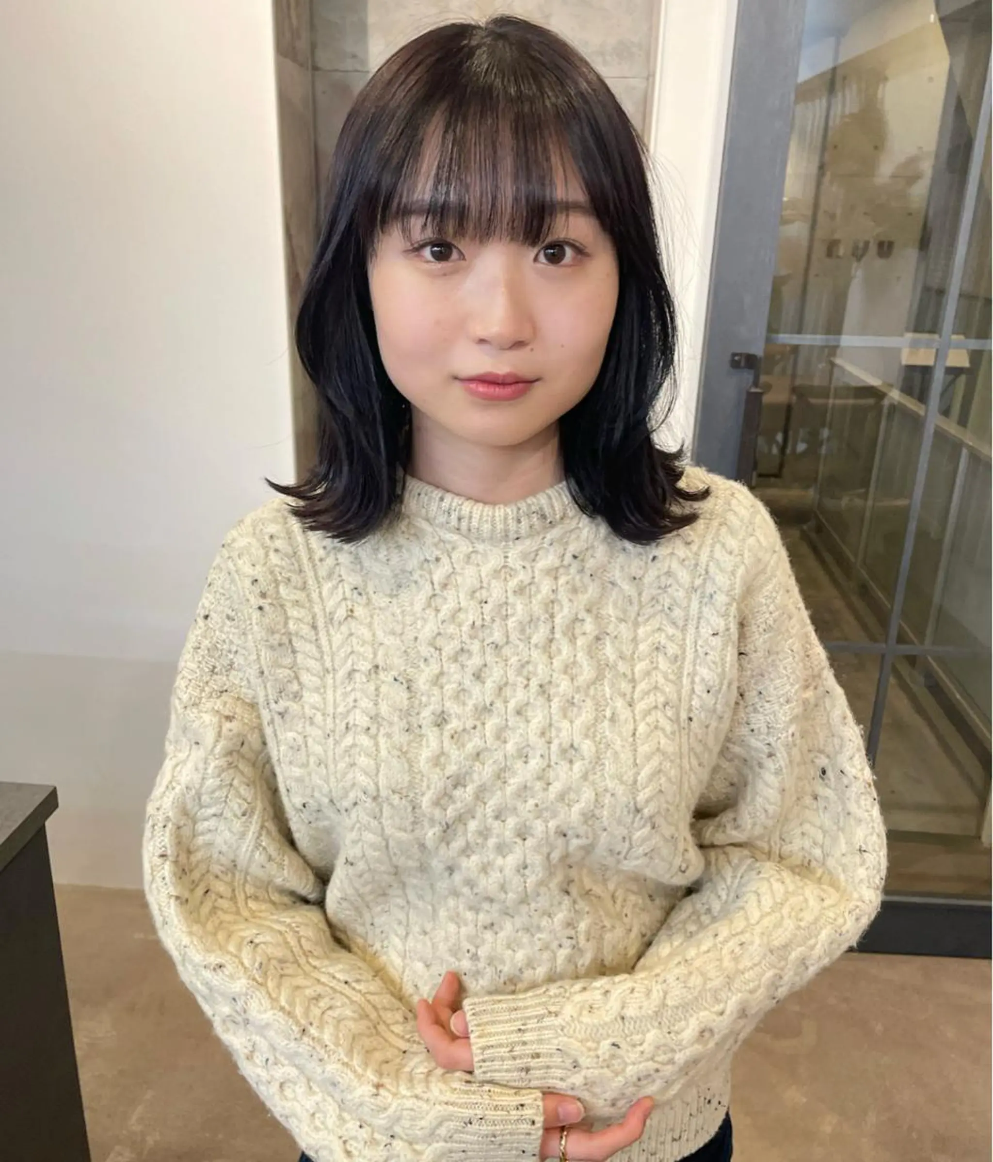 ミディアム カラー 原 菜帆のヘアスタイル
