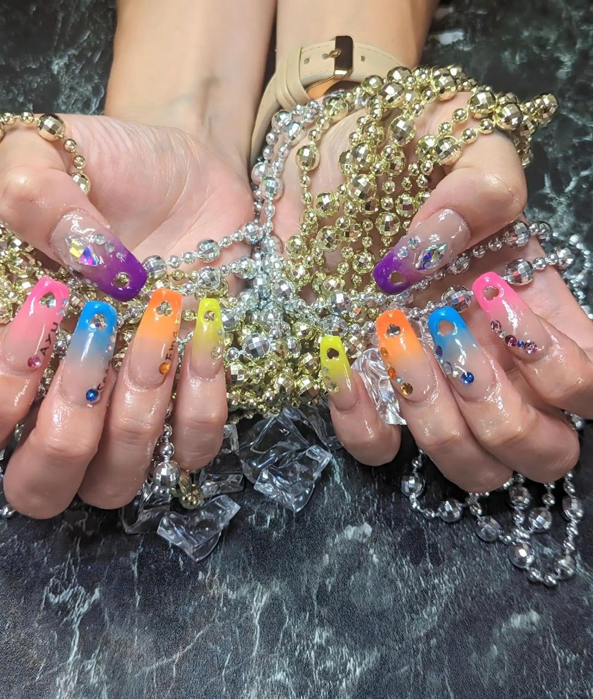 ネイル 長さ出し ハート Chianti Nailのネイルデザイン