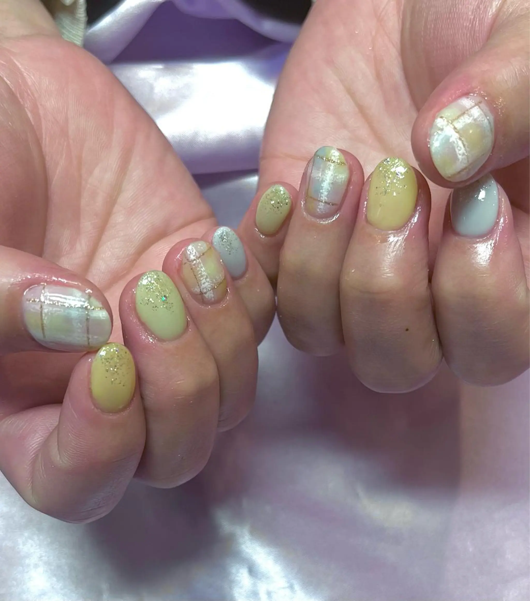 ネイル キラキラネイル ラメ(グリッター) パステルネイル 春ネイル ハンドネイル フットネイル para ☀︎ sol by BECK所属・Para Sol nail　Maoのネイルデザイン