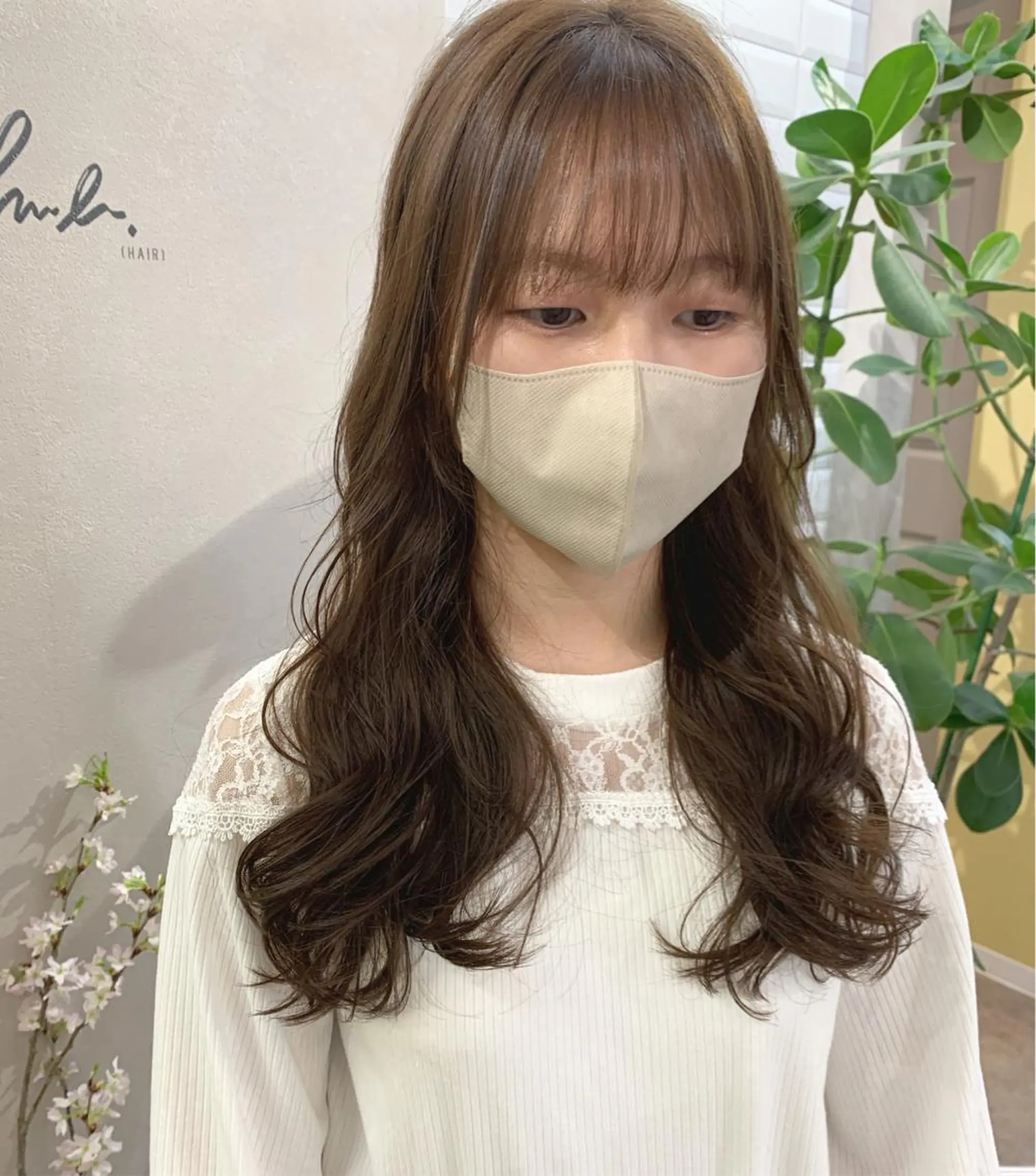 ロング パーマ デジタルパーマ カット パーマ hub hair レイヤー/透明感のヘアスタイル