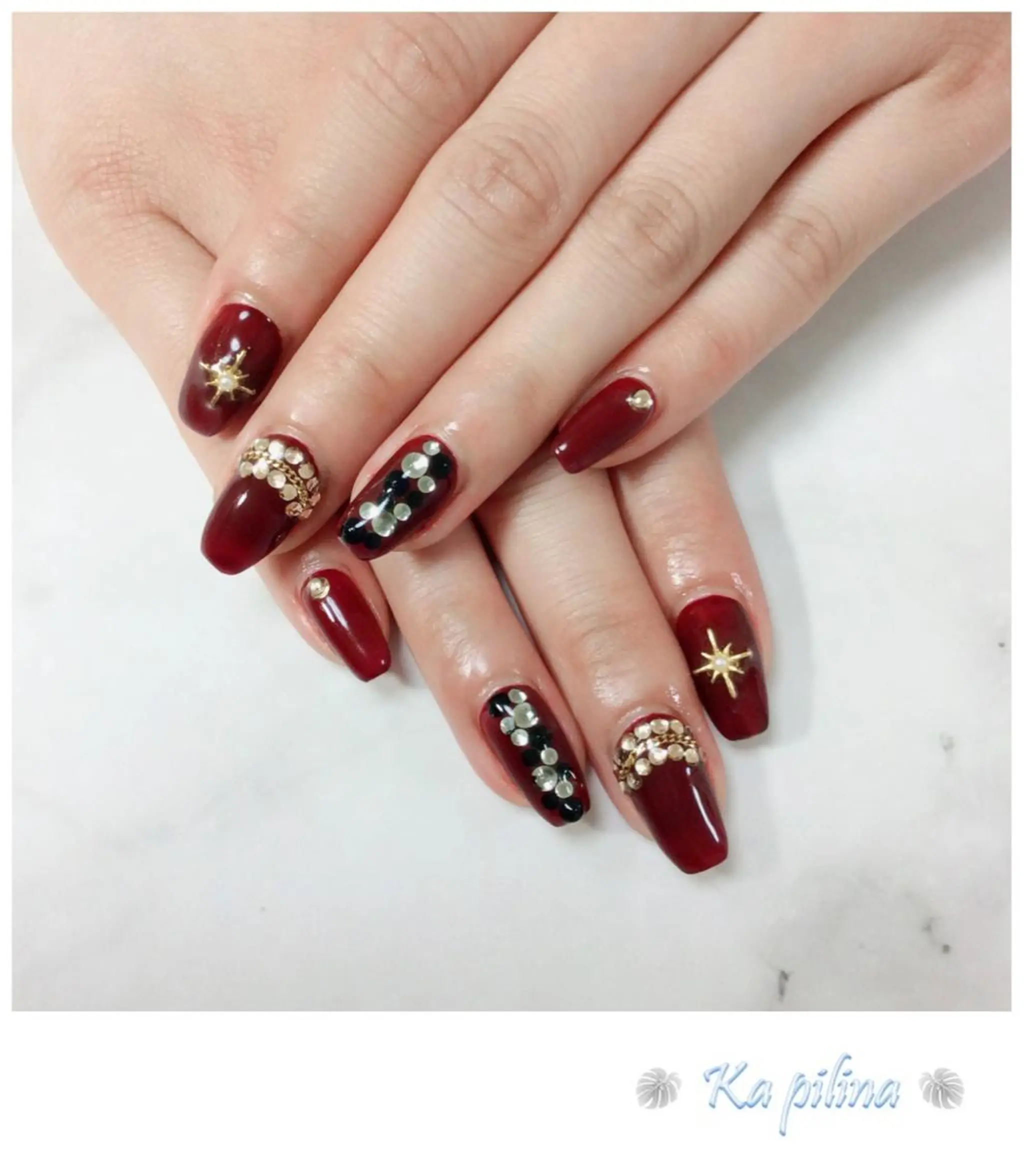 ネイル ボルドー Nail salon Ka pilinaのネイルデザイン