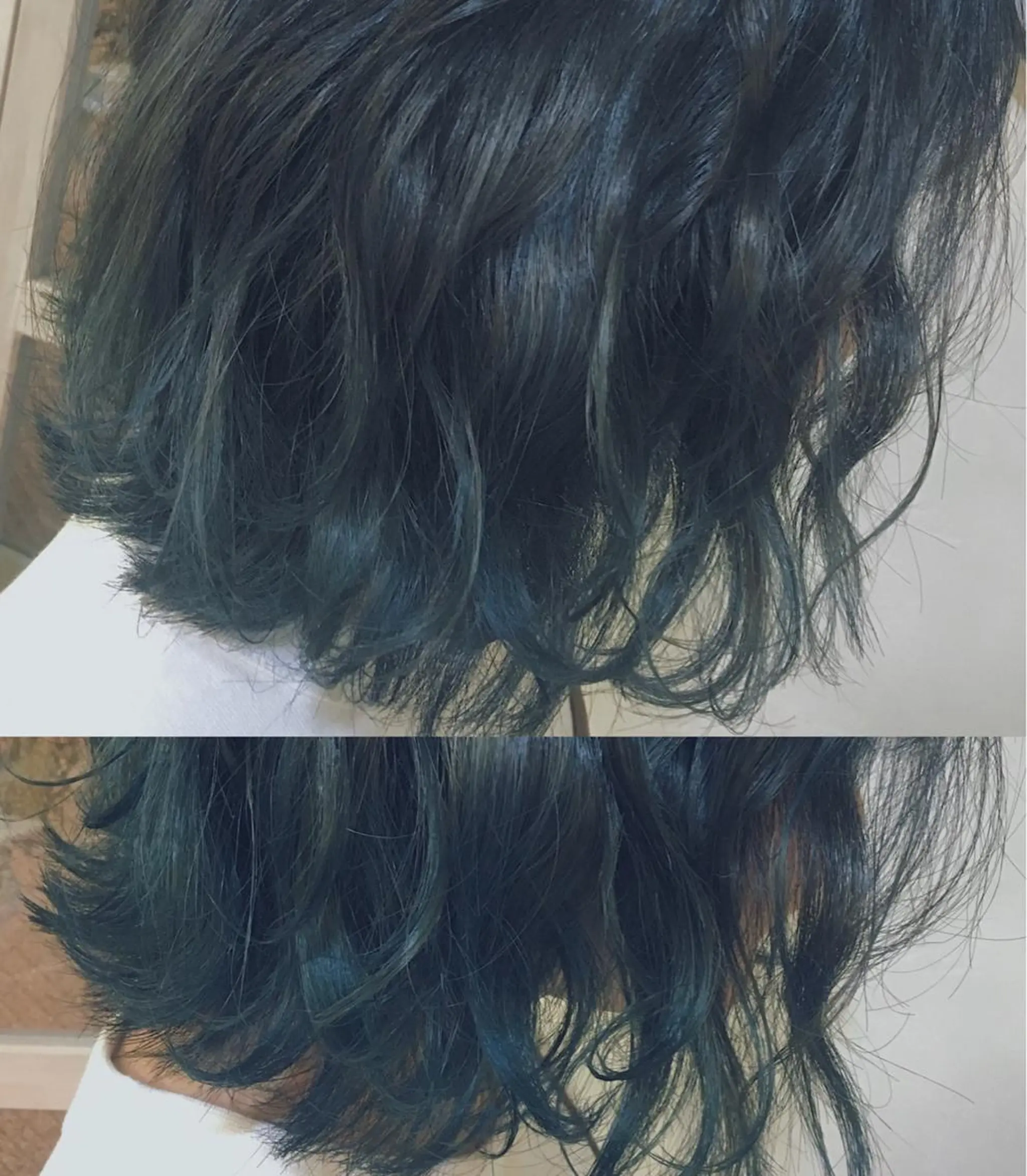 ショート カラー パーマ ヘアアレンジ バレイヤージュ ブルーカラー ブルージュ グラデーションカラー レイヤーカット 推し活専用 【派手髪】飯野ゆかりのヘアスタイル