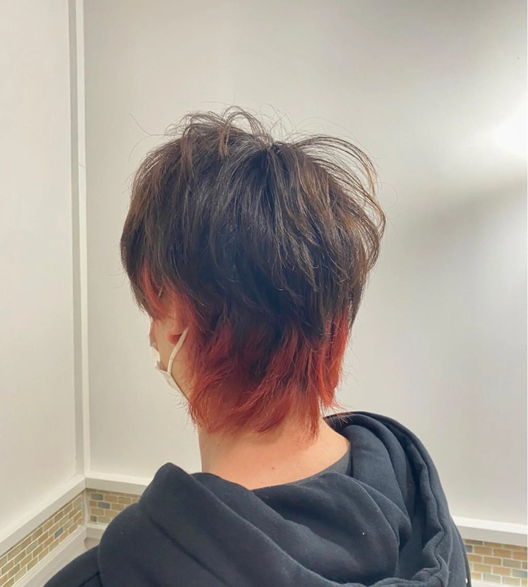 ショート カラー メンズ レッドカラー 田中 悠之のヘアスタイル