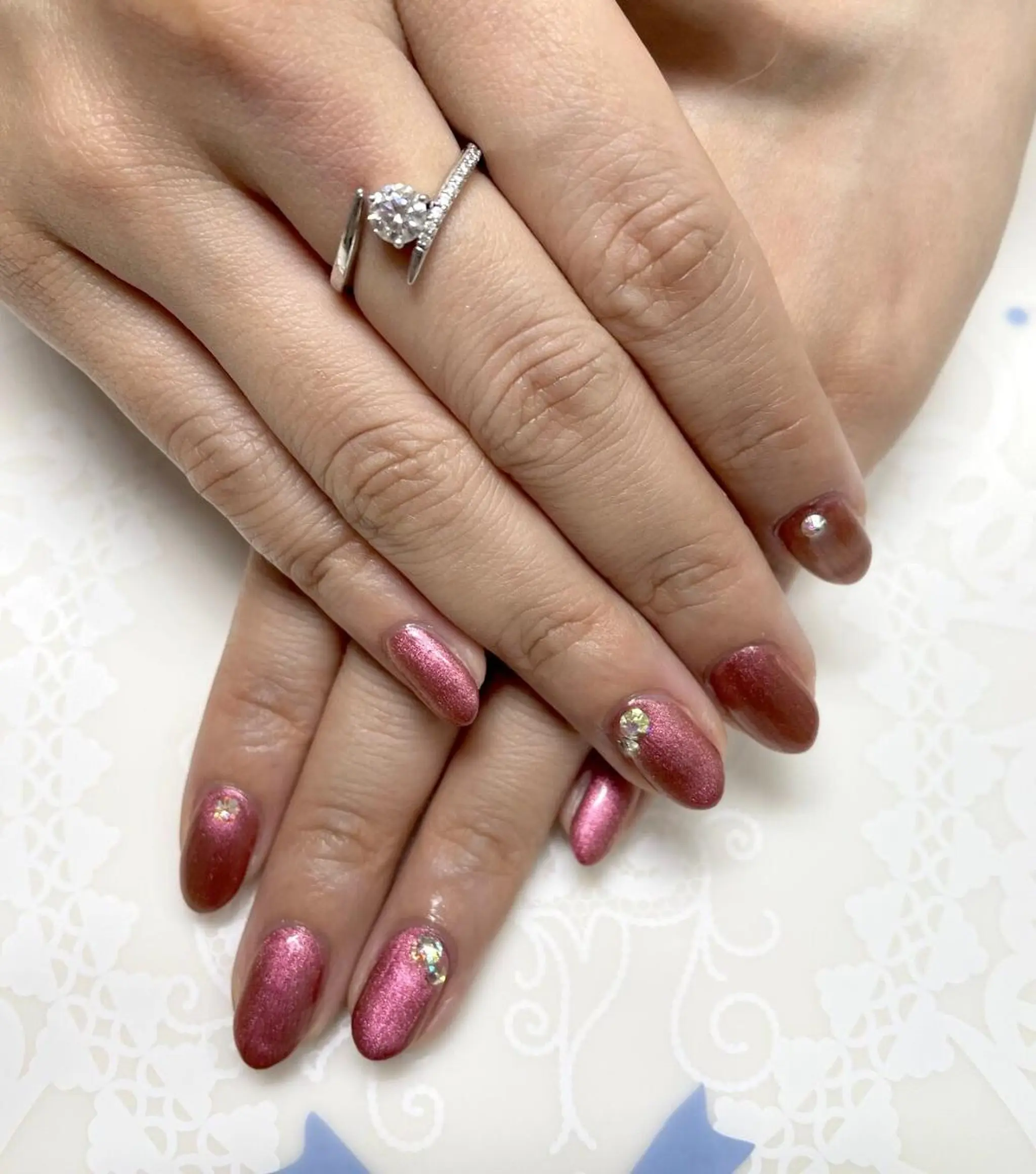 ネイル ワンカラーネイル ストーンネイル Silky_nail _soraのネイルデザイン