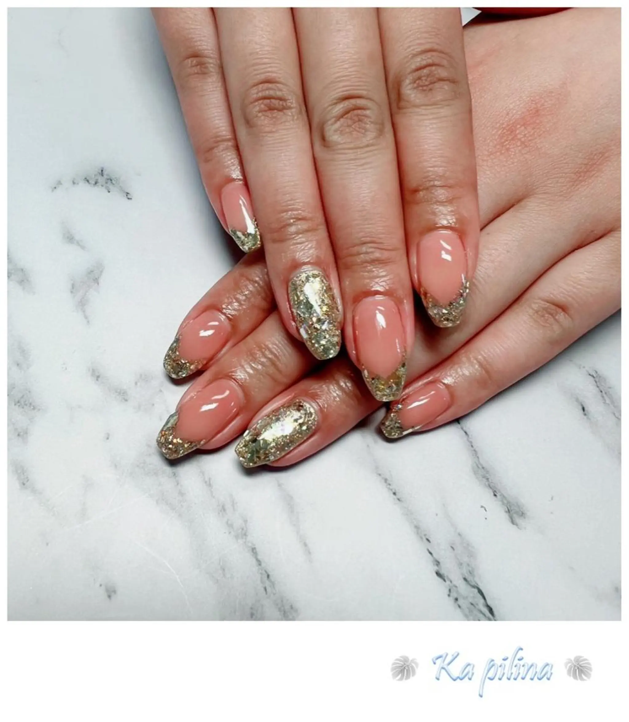 ネイル フレンチネイル ラメ(グリッター) Nail salon Ka pilinaのネイルデザイン