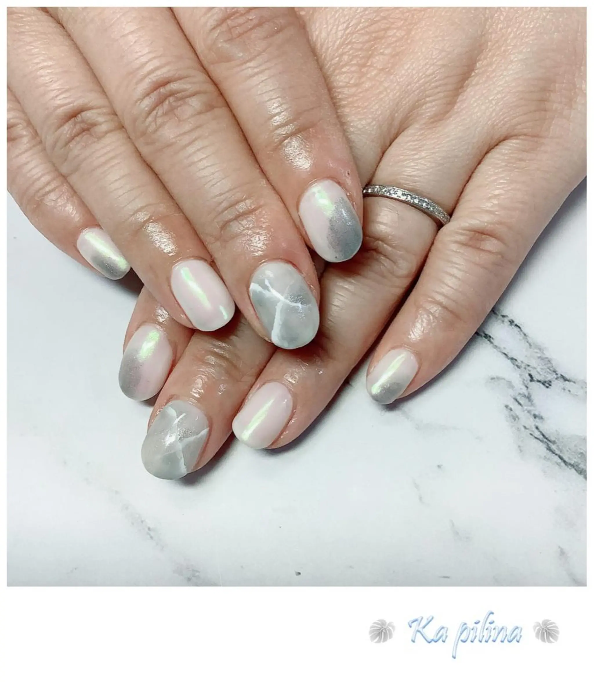 ネイル オーロラネイル 大理石ネイル(マーブル) Nail salon Ka pilinaのネイルデザイン