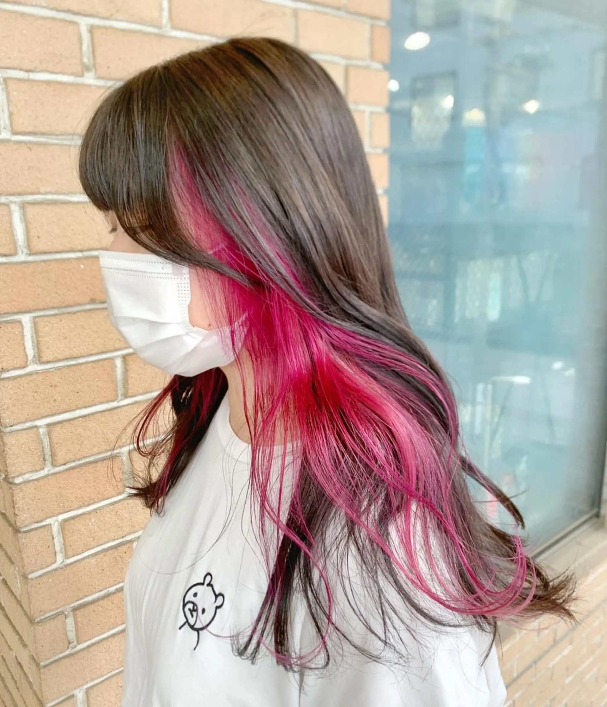 ロング カラー ヘアアレンジ ブリーチ デザインカラー ヘアカラー ピンクカラー🩷 ヘアセットＮＯ.1のヘアスタイル