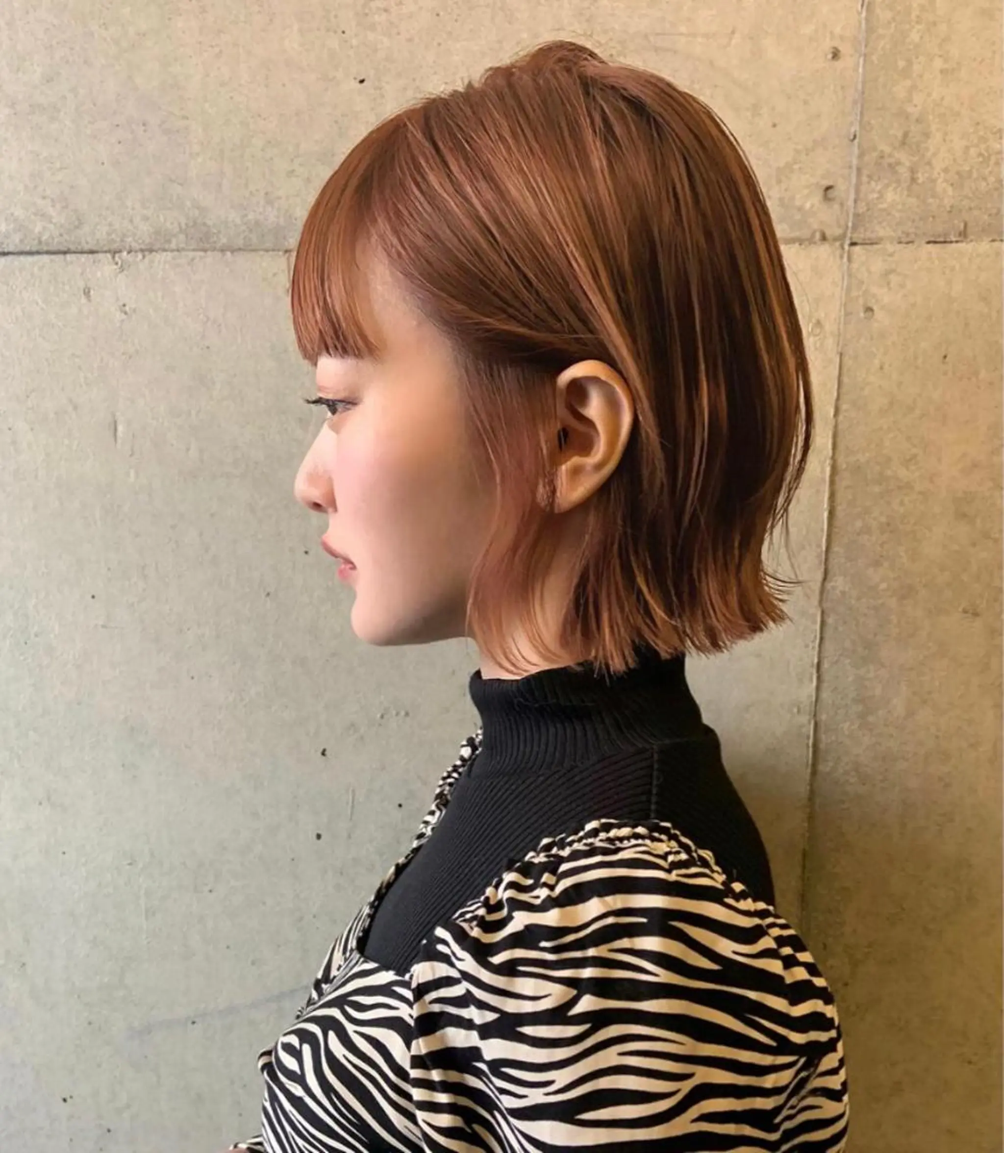 ショート カラー ハイライトカラー オレンジ ボブ ハイライト ♡ma ki♡のヘアスタイル