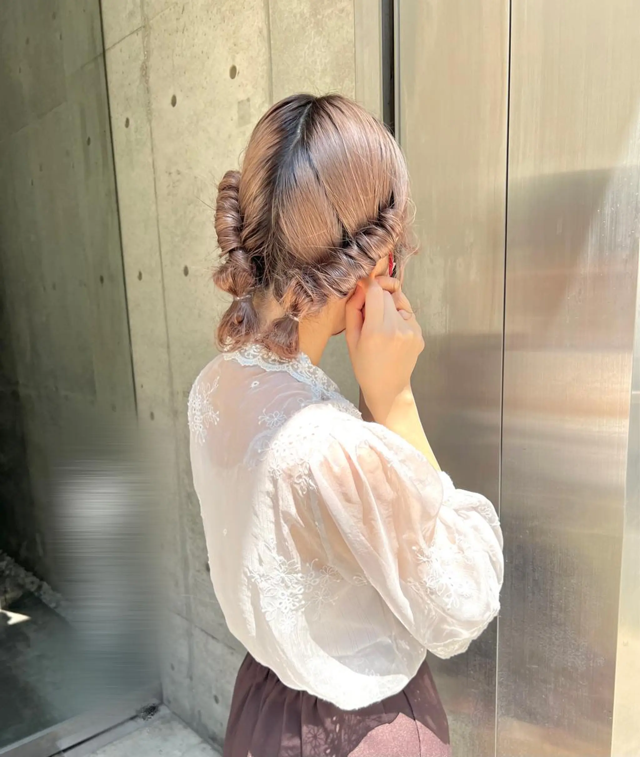 ミディアム ヘアアレンジ 海音 心斎橋美容室のヘアスタイル