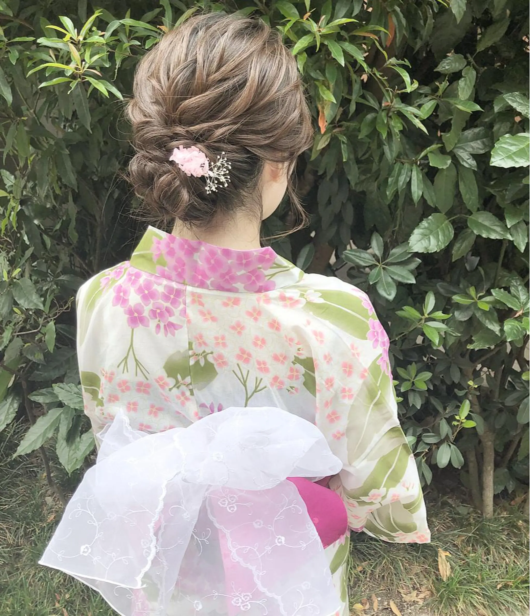 セミロング ヘアアレンジ 浴衣 autre所属・大久保 ひでなりのヘアスタイル