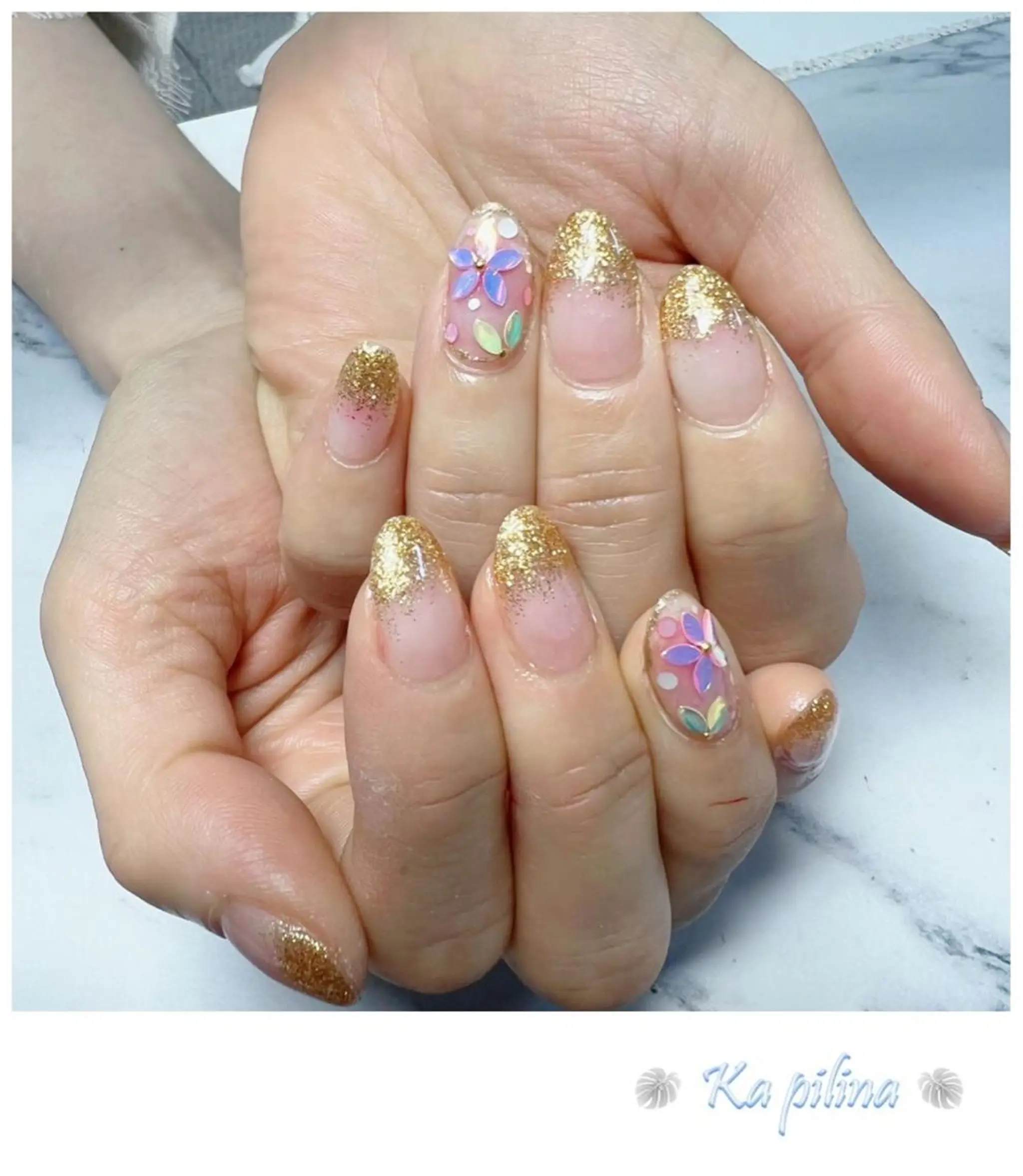 ネイル グラデーション キラキラネイル ラメ(グリッター) ラメグラデーション Nail salon Ka pilinaのネイルデザイン