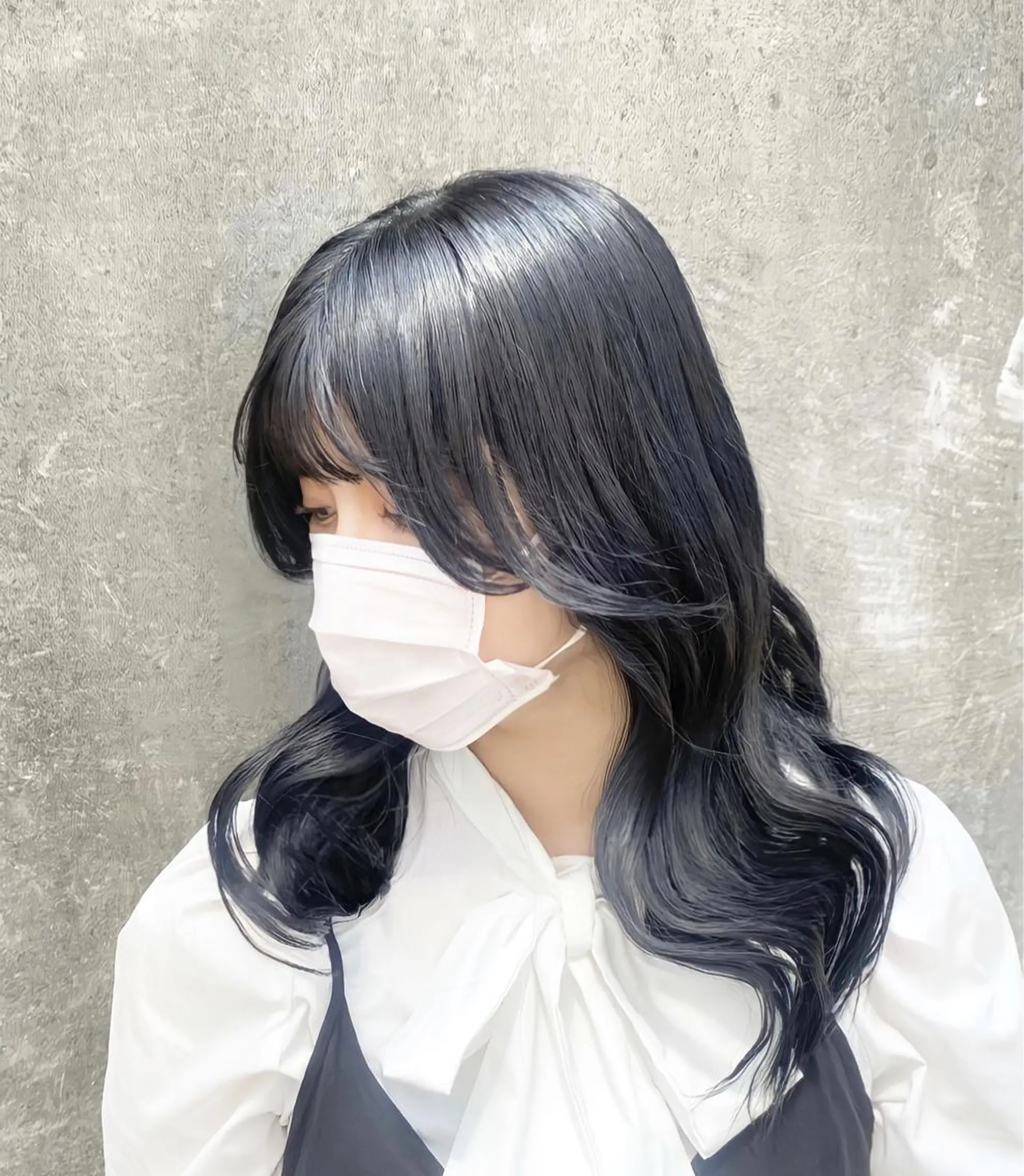 ロング 韓国風ヘア サイドバング motel所属・モデルや芸能人も通う ✨マンツーマンサロンのヘアスタイル