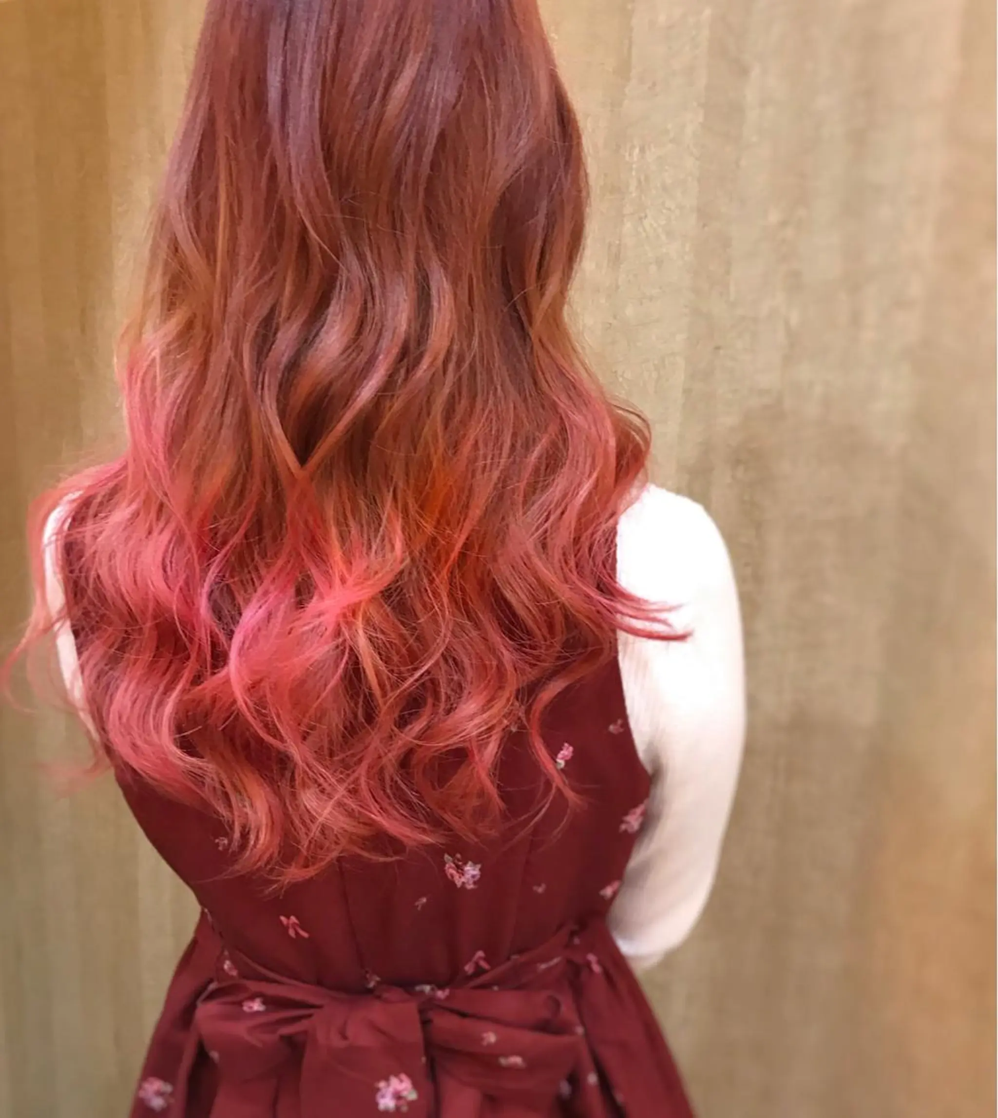 ロング カラー プルエクステ ダブルカラー エクステ R by NINA かずなのヘアスタイル