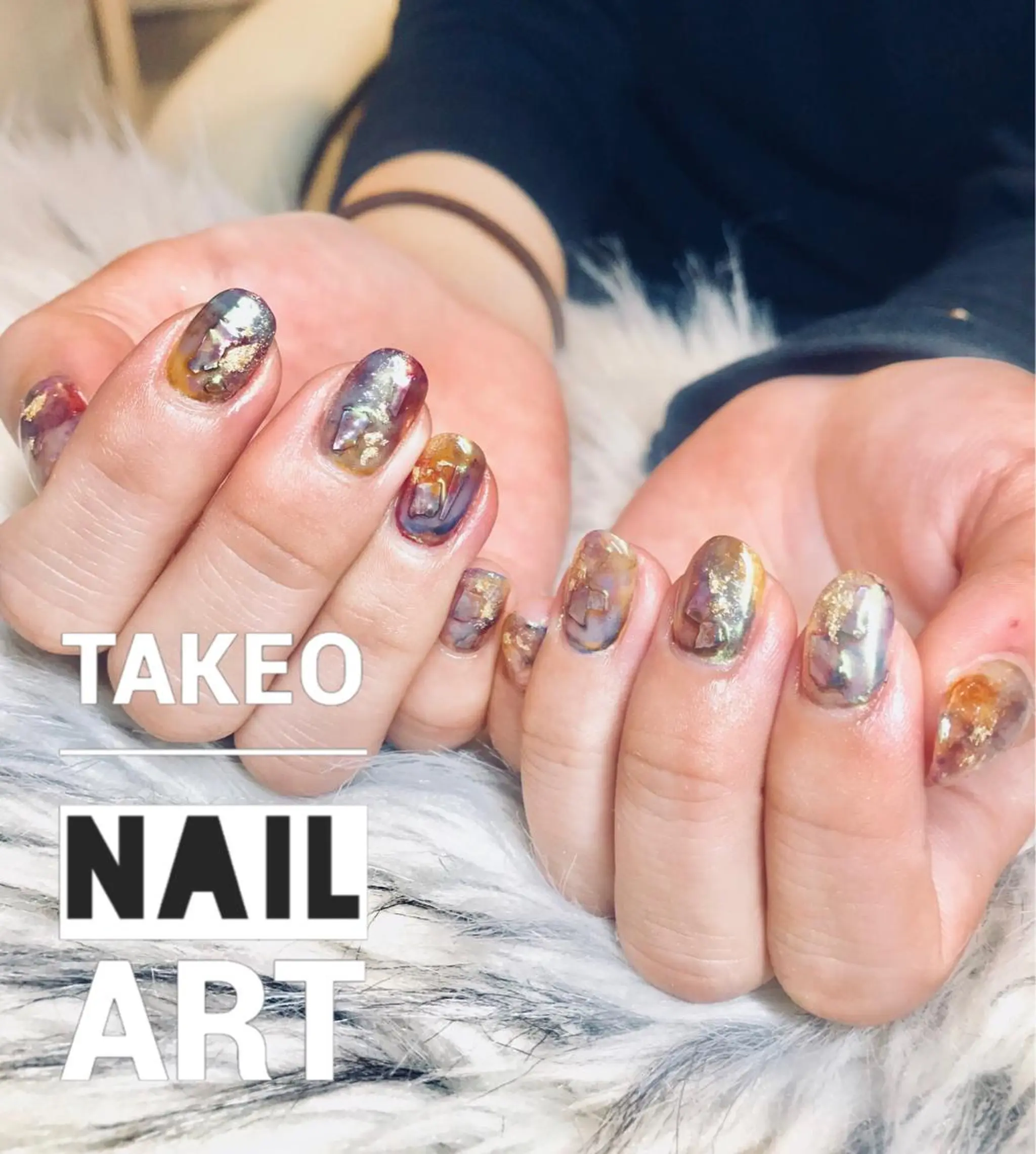 ミディアム ネイル オーロラネイル nail&eye Aoのマツエク・マツパデザイン