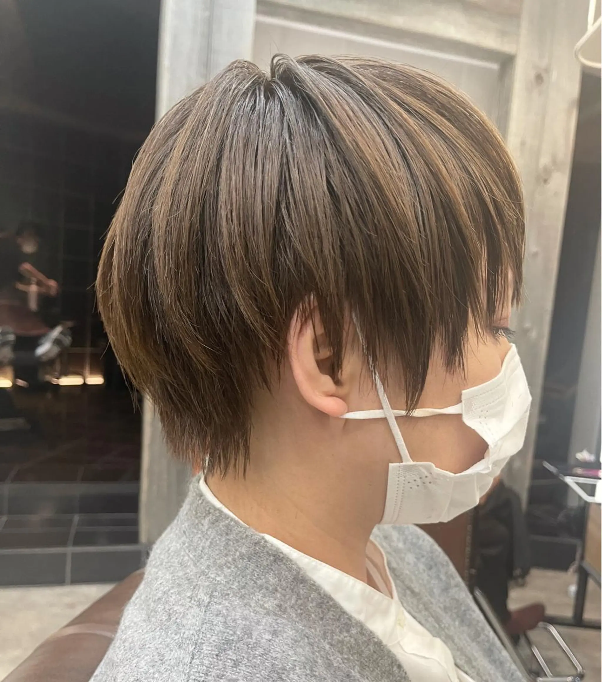 ショート カラー アディクシーカラー グレージュ シアーグレージュ ショートヘア OAK溝の口 𖠋SHINYAのヘアスタイル