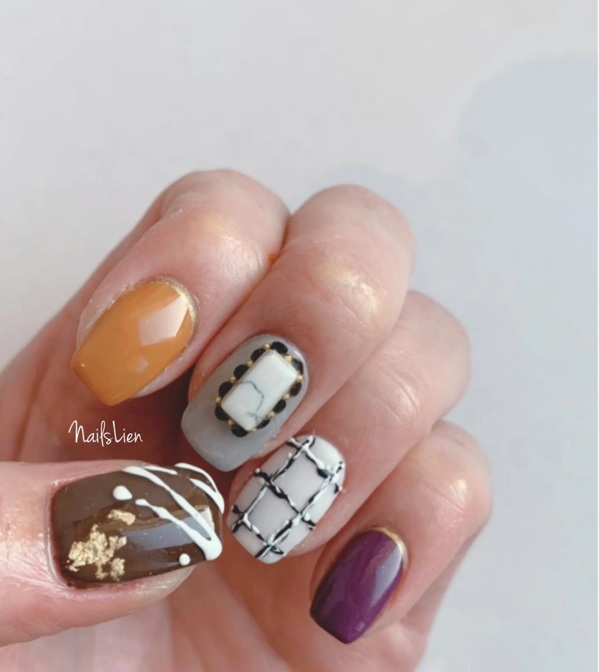 ネイル マットネイル 冬ネイル 凛 リンのネイルデザイン