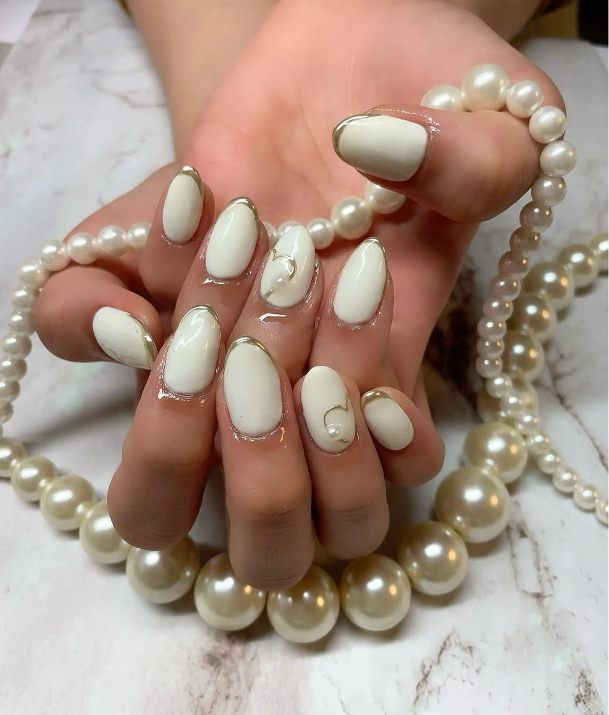 ネイル ジェルネイル ハート ブライダルネイル ハンドネイル Nail salon 🎀Angeのネイルデザイン