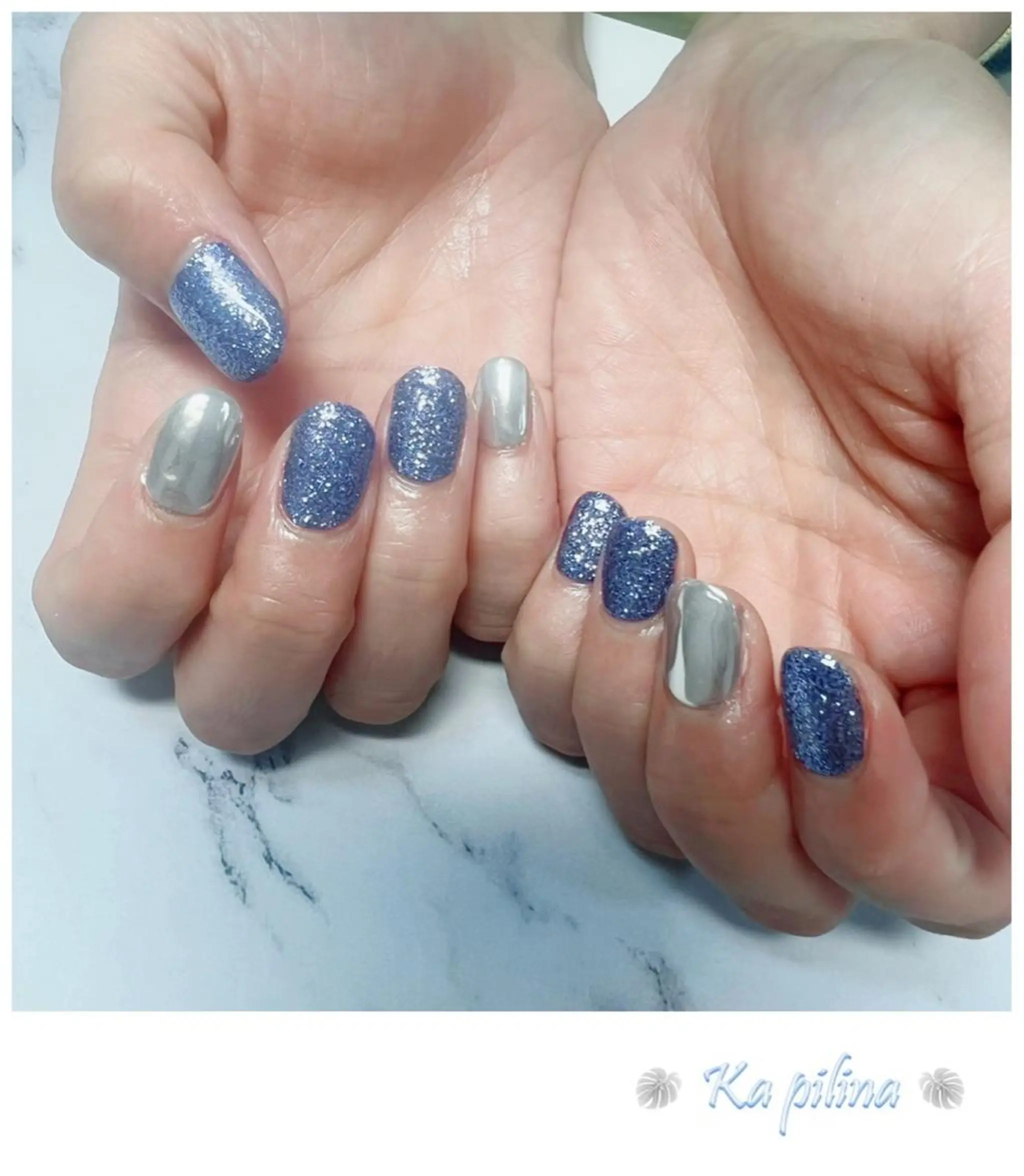 ネイル ラメ(グリッター) ミラーネイル Nail salon Ka pilinaのネイルデザイン