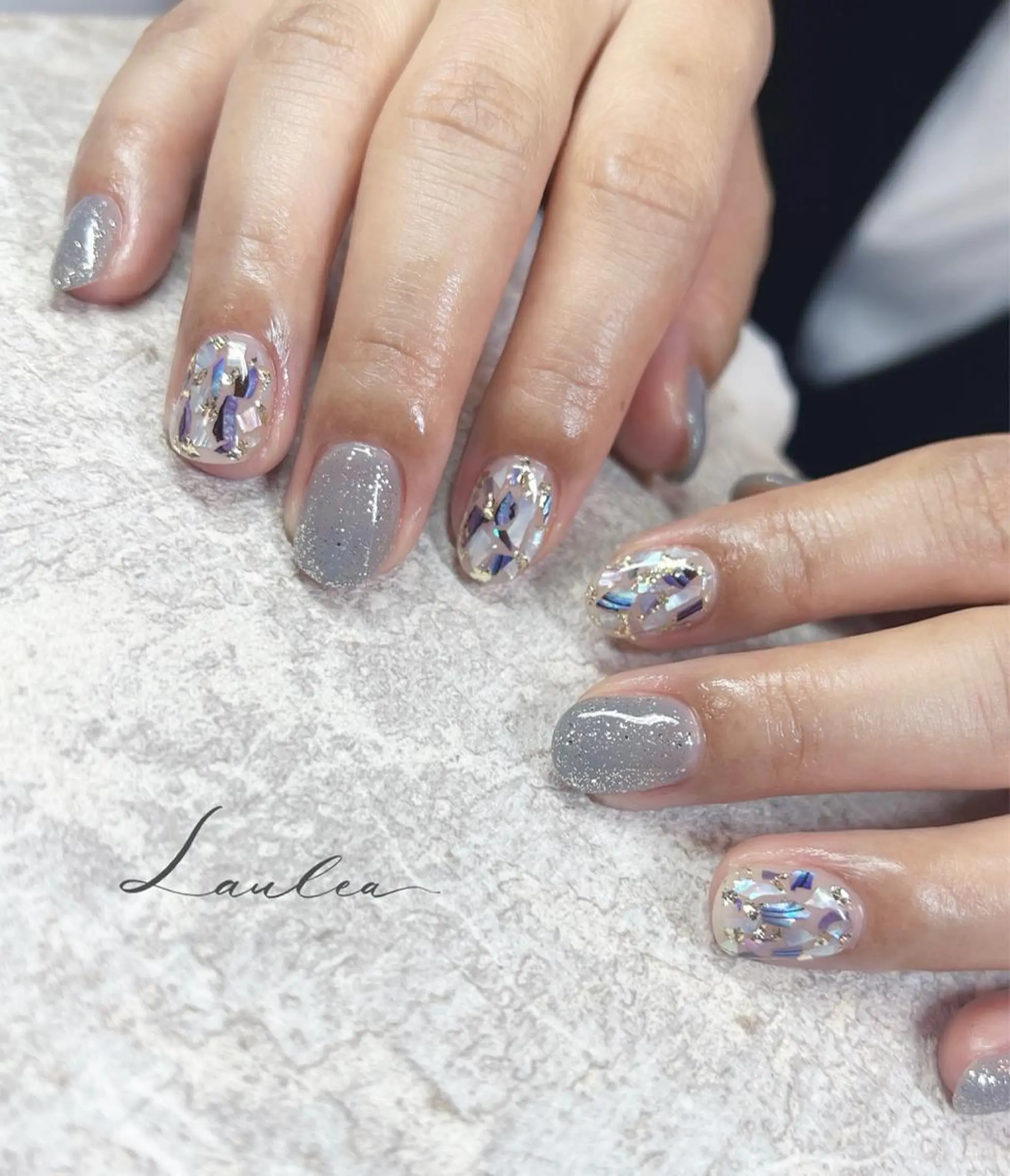 ネイル 韓国ネイル ラメ(グリッター) 夏ネイル ハンドネイル nail salon Lauleaのネイルデザイン