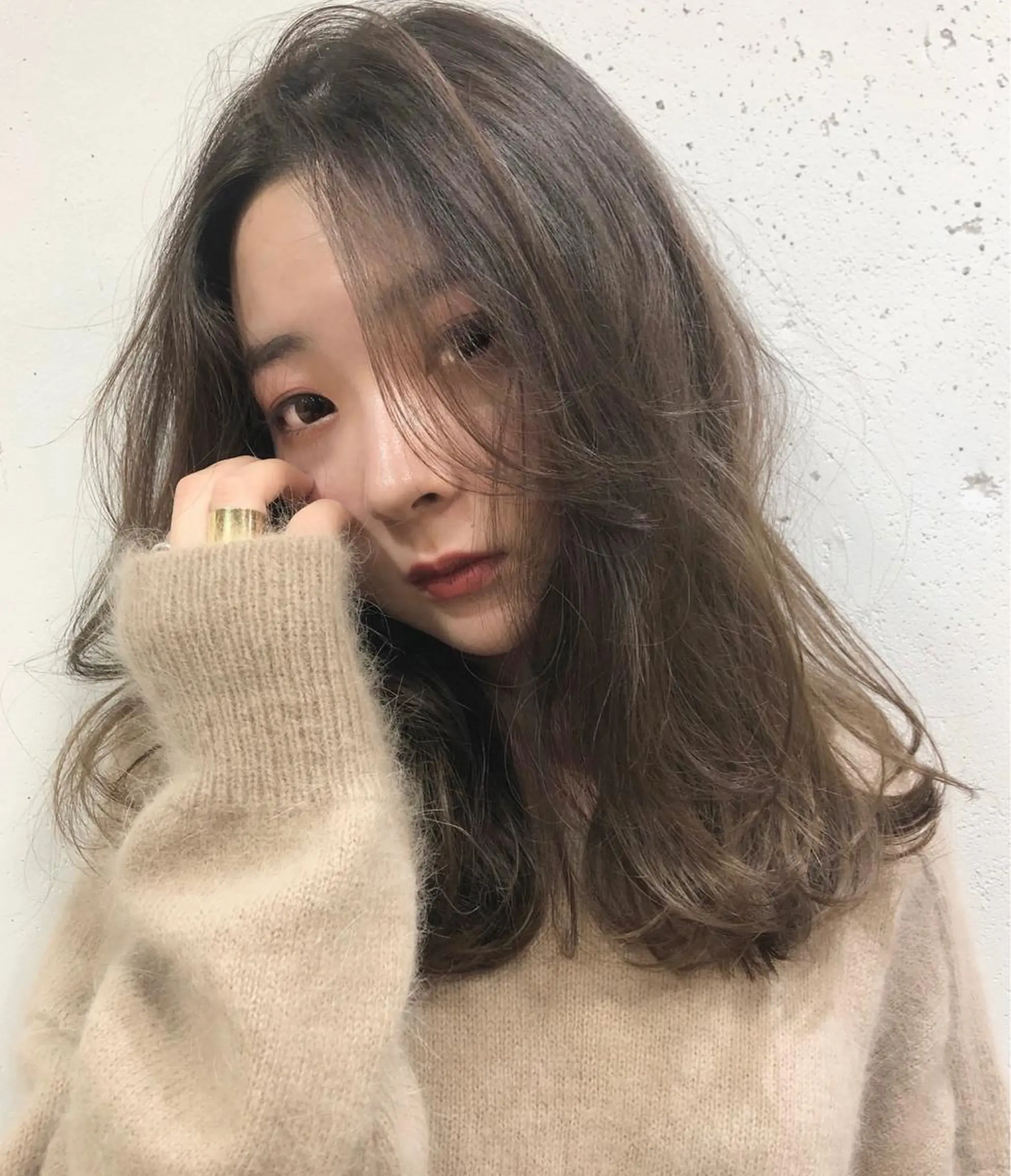 セミロング カラー くびれヘア レイヤーカット 小顔カット ヘアカラー Pia hair Design Yakuin所属・Pia ツボイ ケイタのヘアスタイル