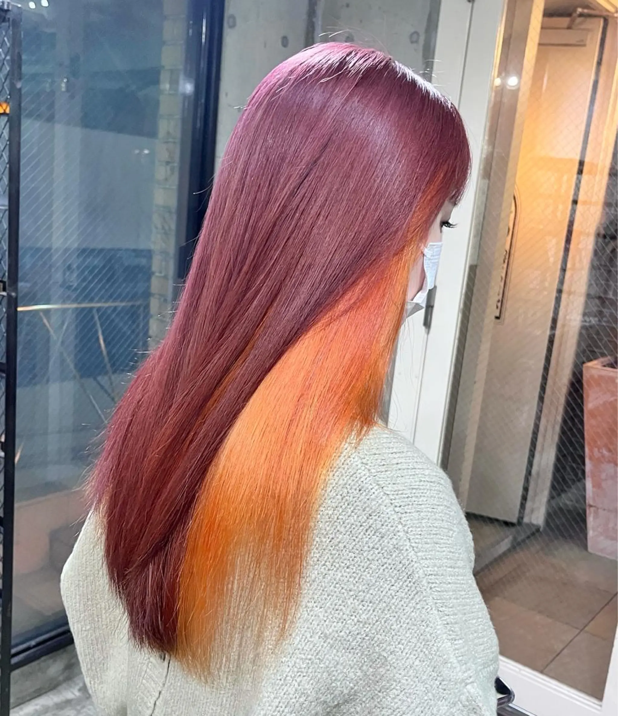 セミロング カラー ヘアアレンジ ブリーチ インナーカラー ヘアカラー ピンクカラー🩷 ヘアセットＮＯ.1のヘアスタイル