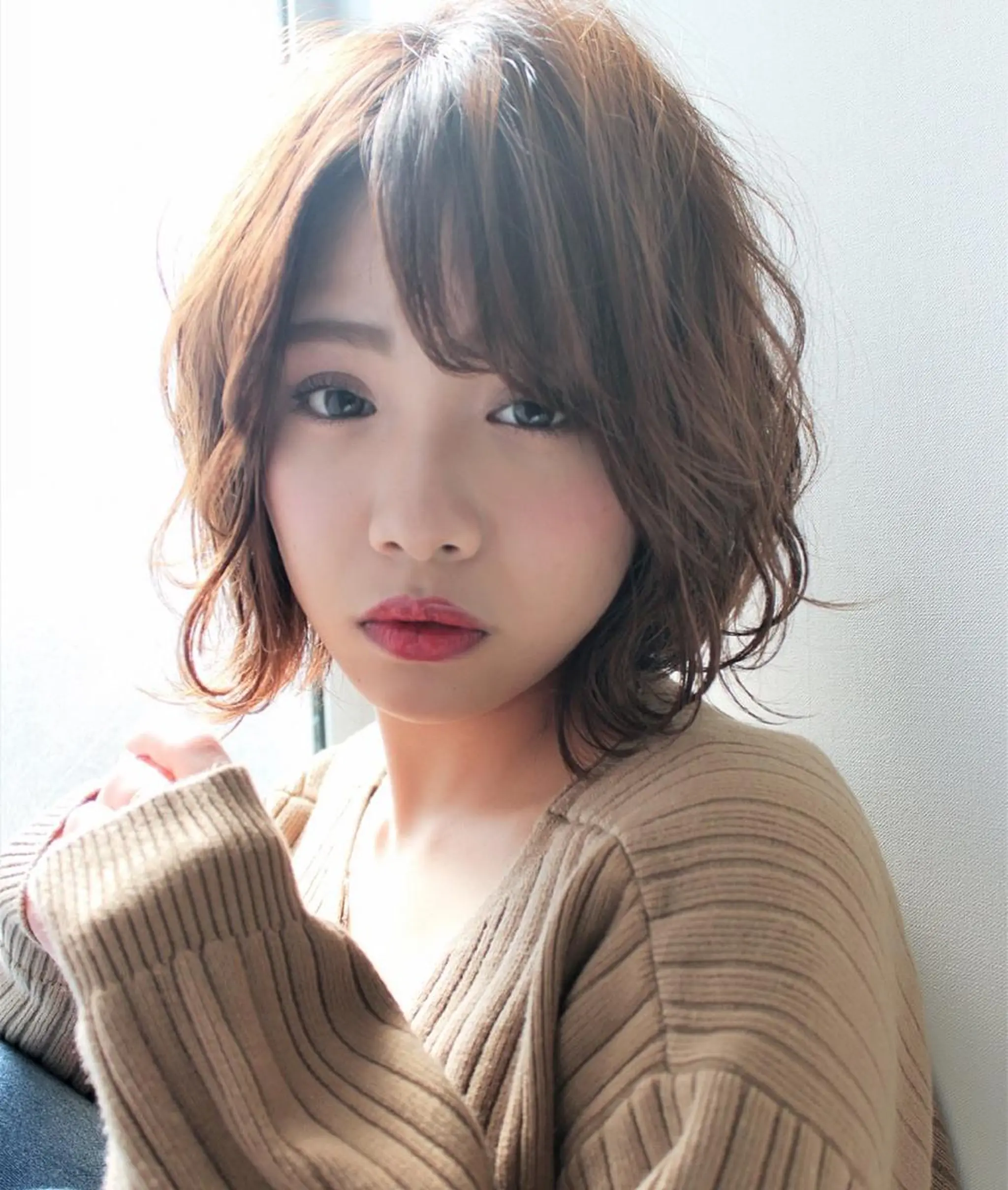 ミディアム 外ハネヘア カット ヘアカラー トリートメント times salon所属・ショートと髪質改善 達人⭐️村上将梧のヘアスタイル