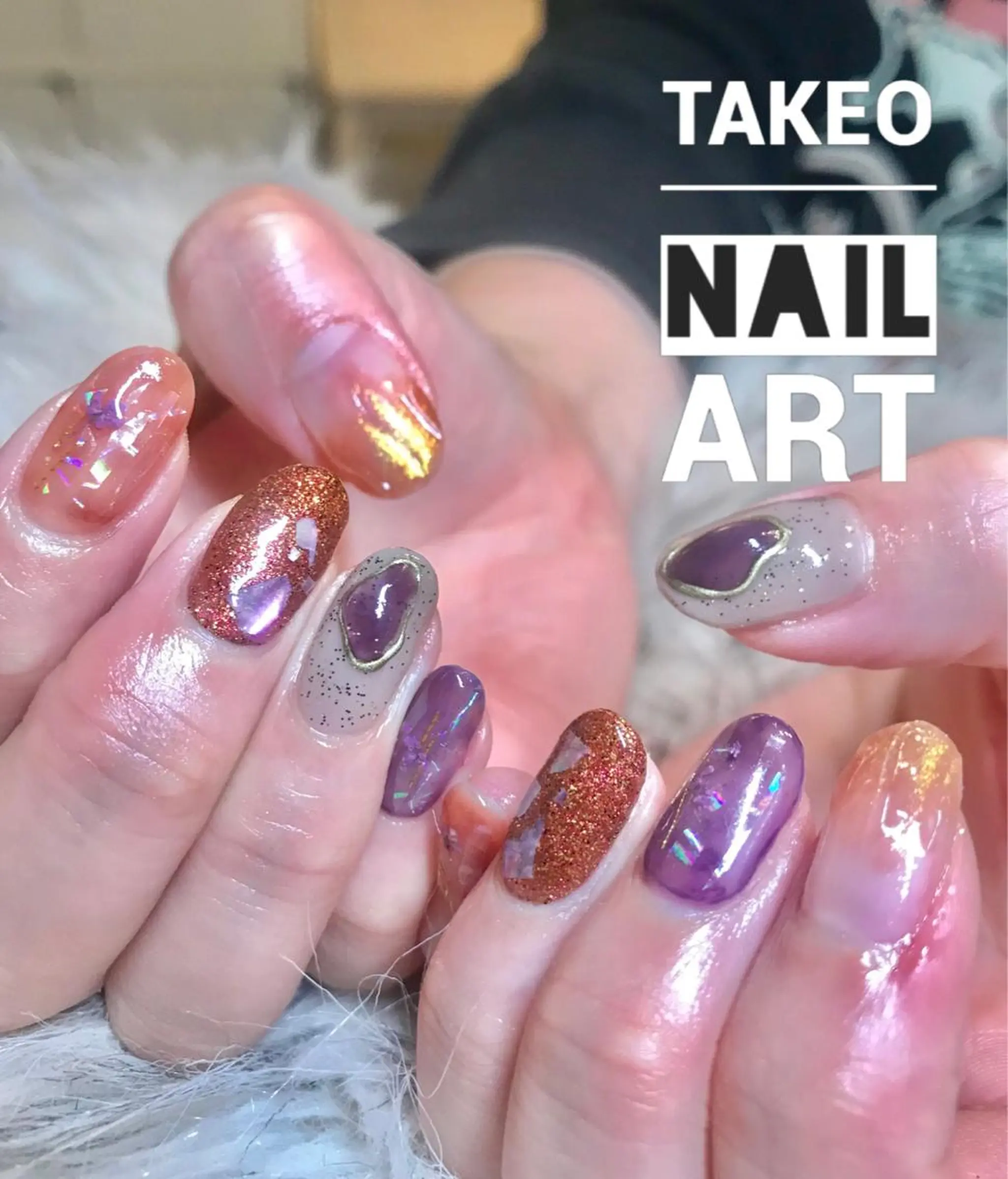 ミディアム ネイル ニュアンスネイル nail&eye Aoのマツエク・マツパデザイン