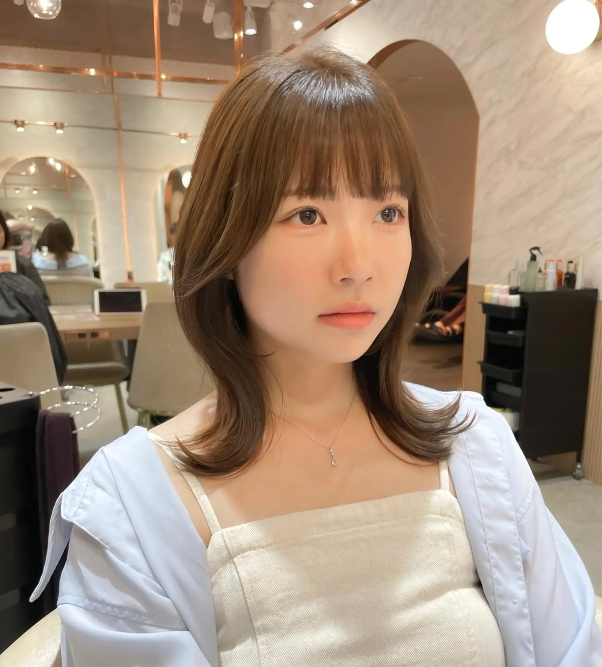 ミディアム カラー カット ヘアカラー トリートメント レイヤー/韓国ヘア 縮毛矯正🫧鈴木颯のヘアスタイル