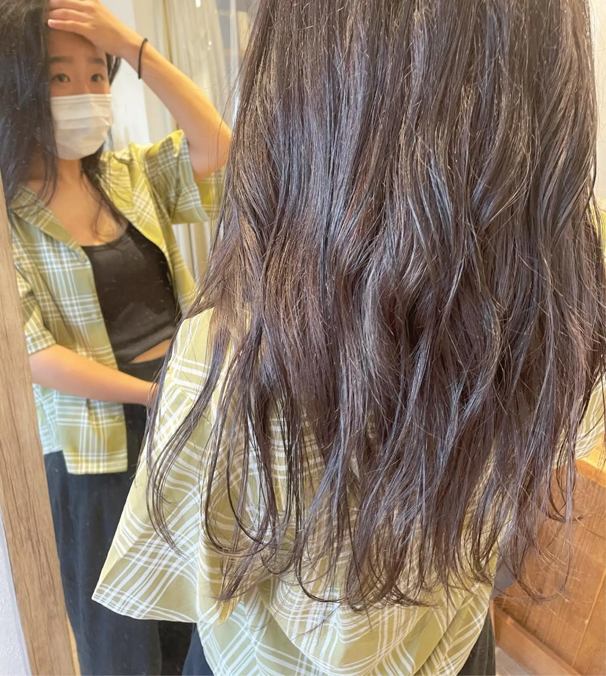 ロング カラー パーマ ヘアアレンジ グレージュ ラベンダーカラー ラベンダーグレージュ ラベンダーグレー 透明感color 🥣suzunaのヘアスタイル