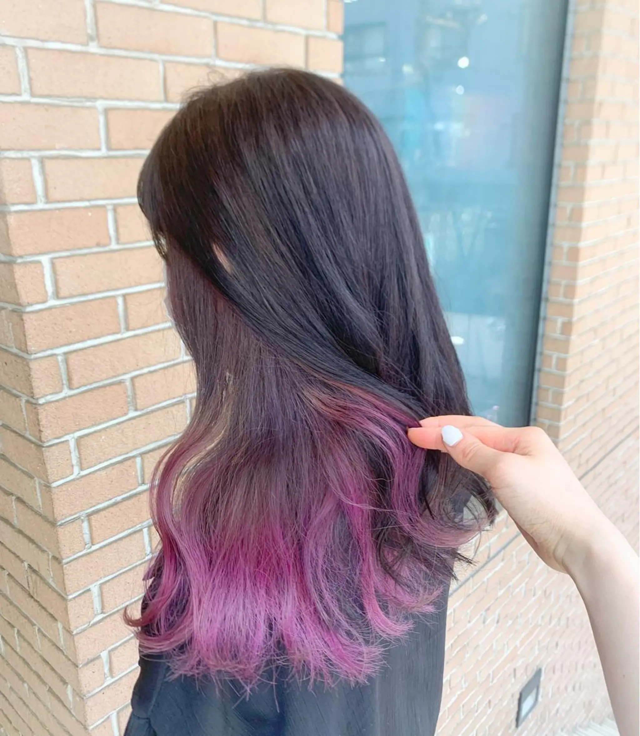 セミロング カラー ヘアアレンジ ブリーチ ヘアカラー ピンクカラー🩷 ヘアセットＮＯ.1のヘアスタイル