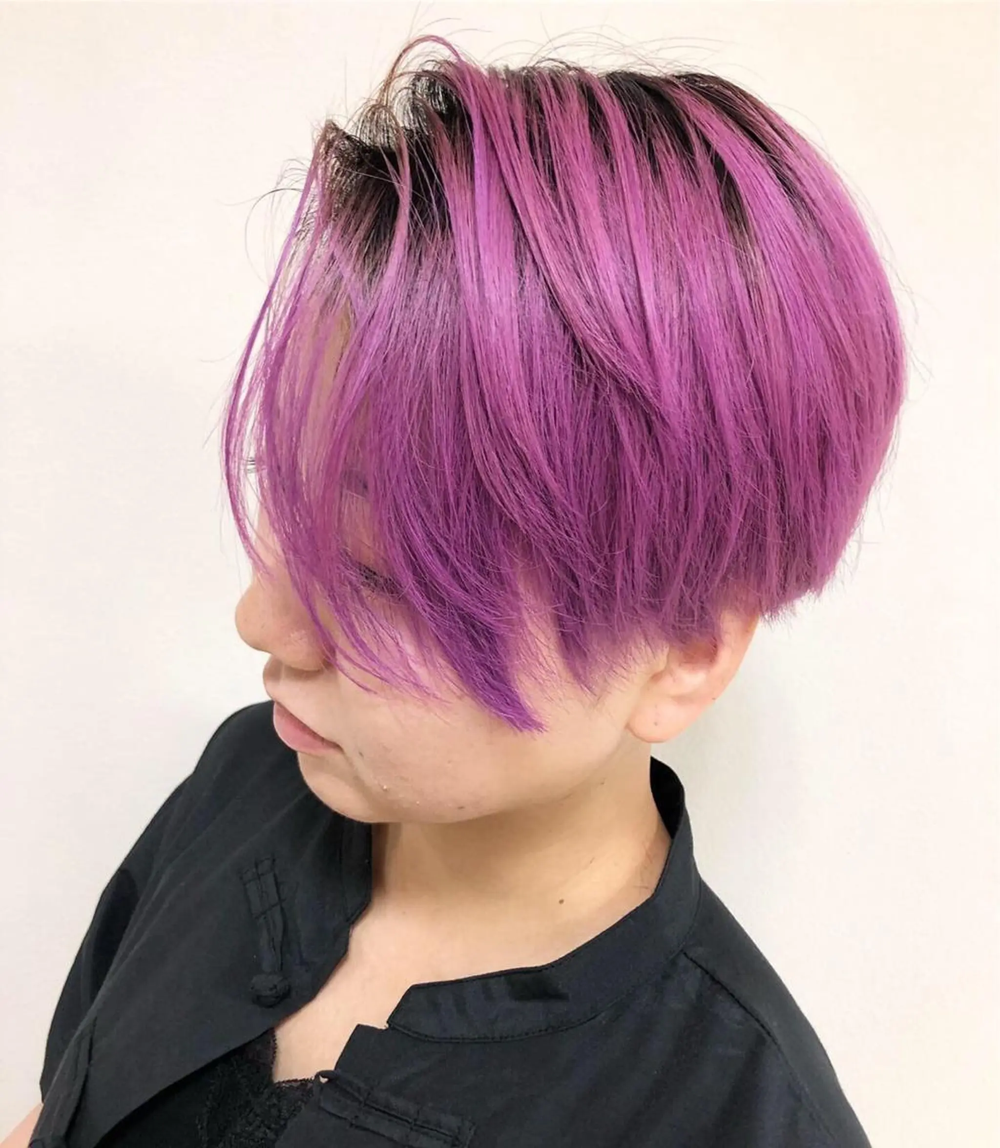 ショート カラー ヘアアレンジ パープルカラー 🌈haru🌻 藤沢ハイトーン🌈のヘアスタイル
