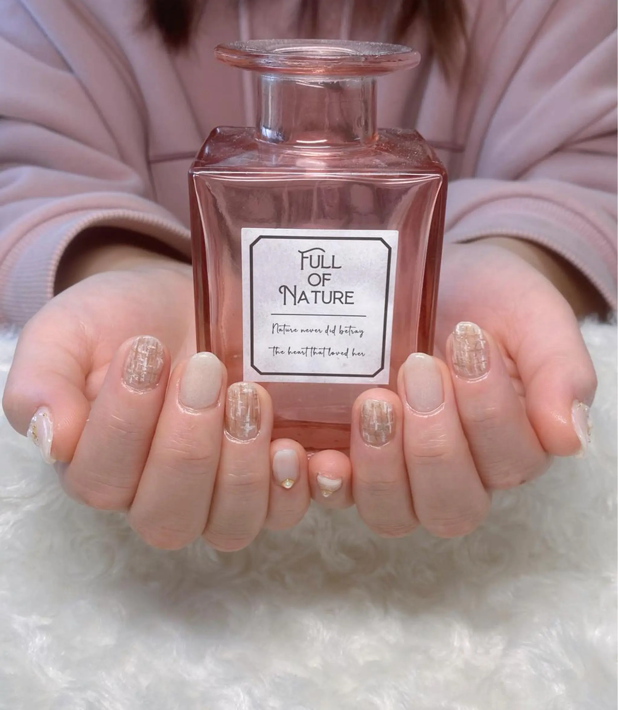 ネイル ブラウン ツイードネイル Re:Ø nail 🩵TSUJIのネイルデザイン
