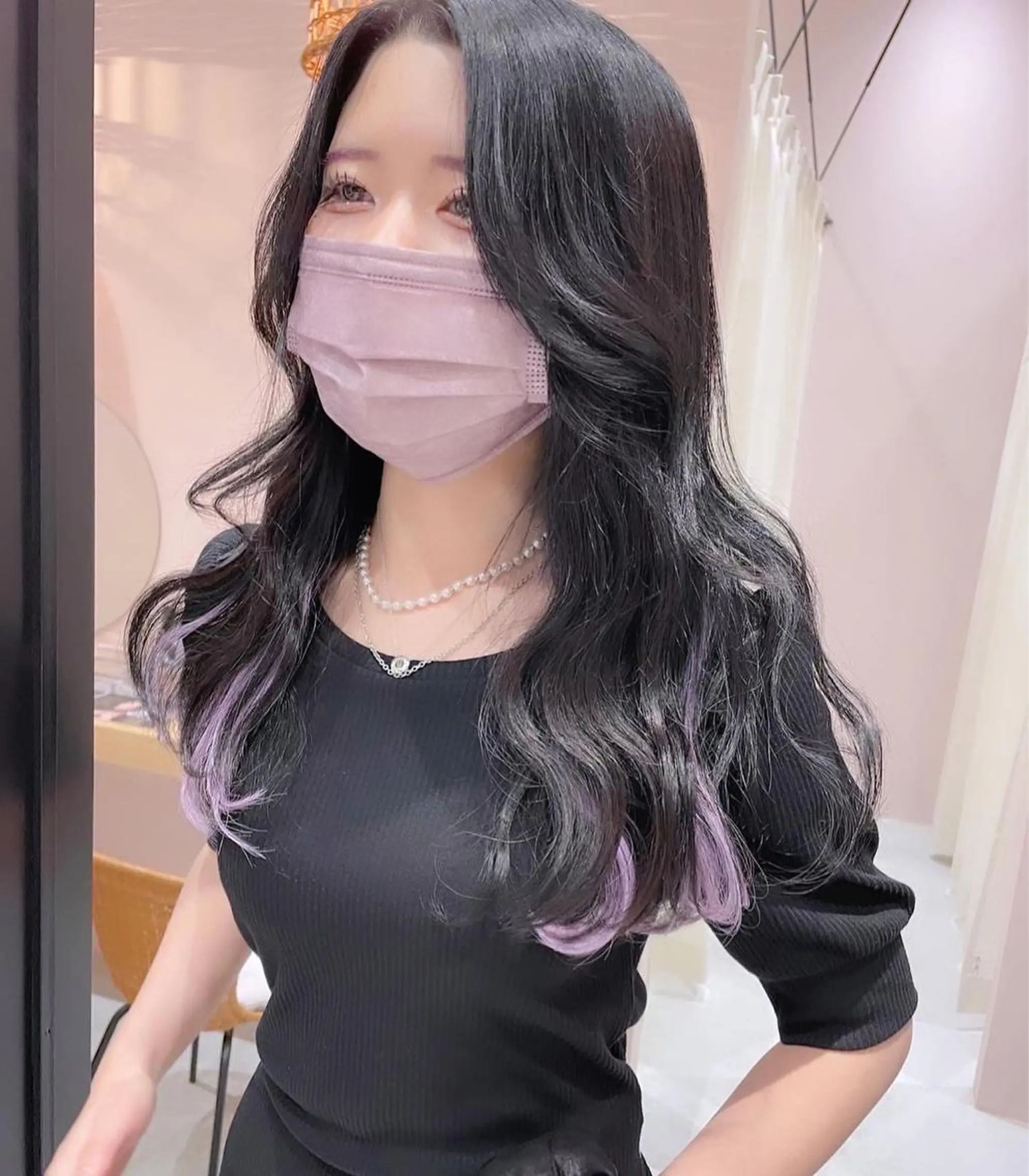 ロング カラー シールエクステ インナーカラー エクステ matsuzawa mihoのヘアスタイル