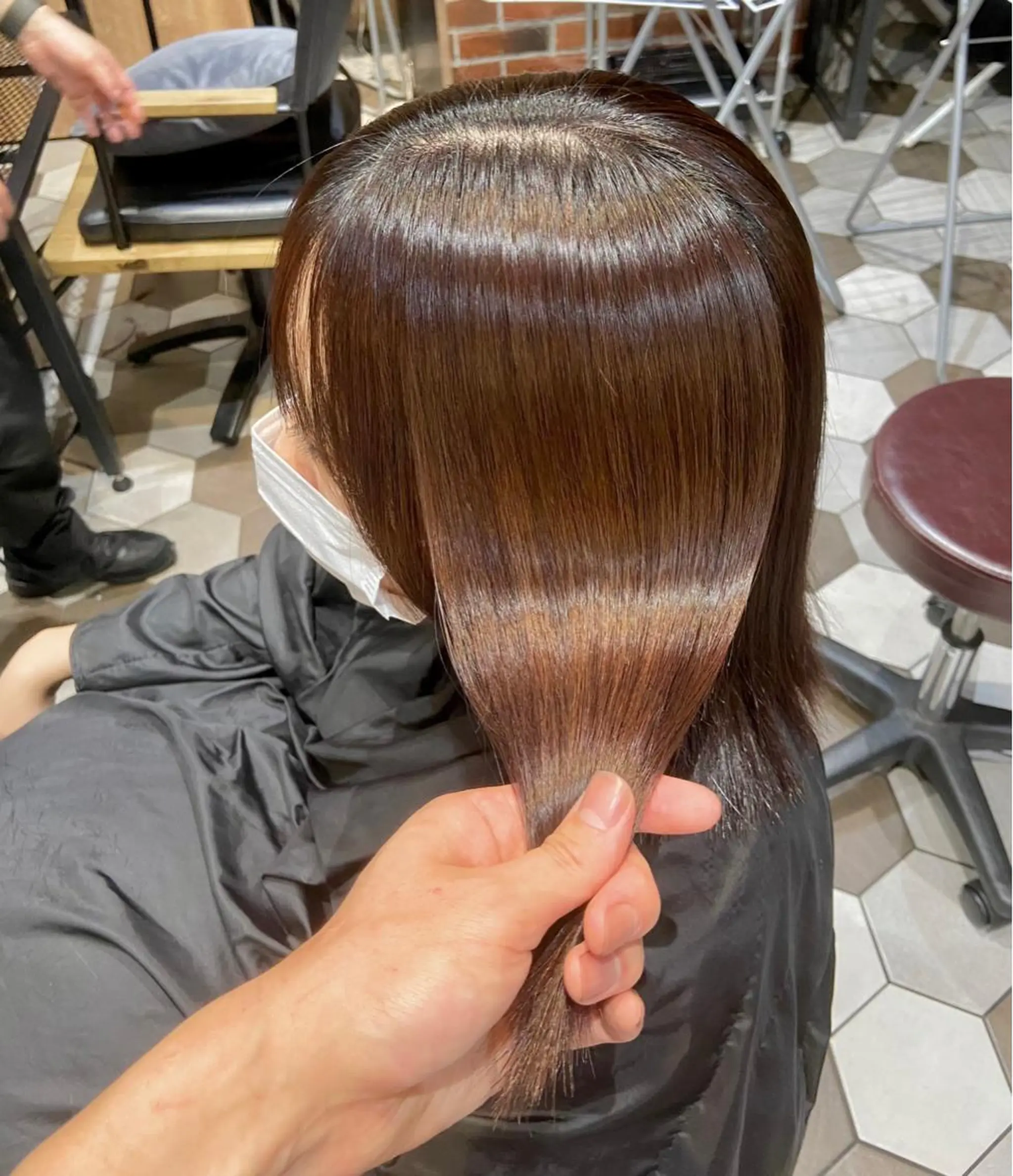 ミディアム カット ヘアカラー トリートメント 韓国風🫧髪質改善 村上　蒼生のヘアスタイル