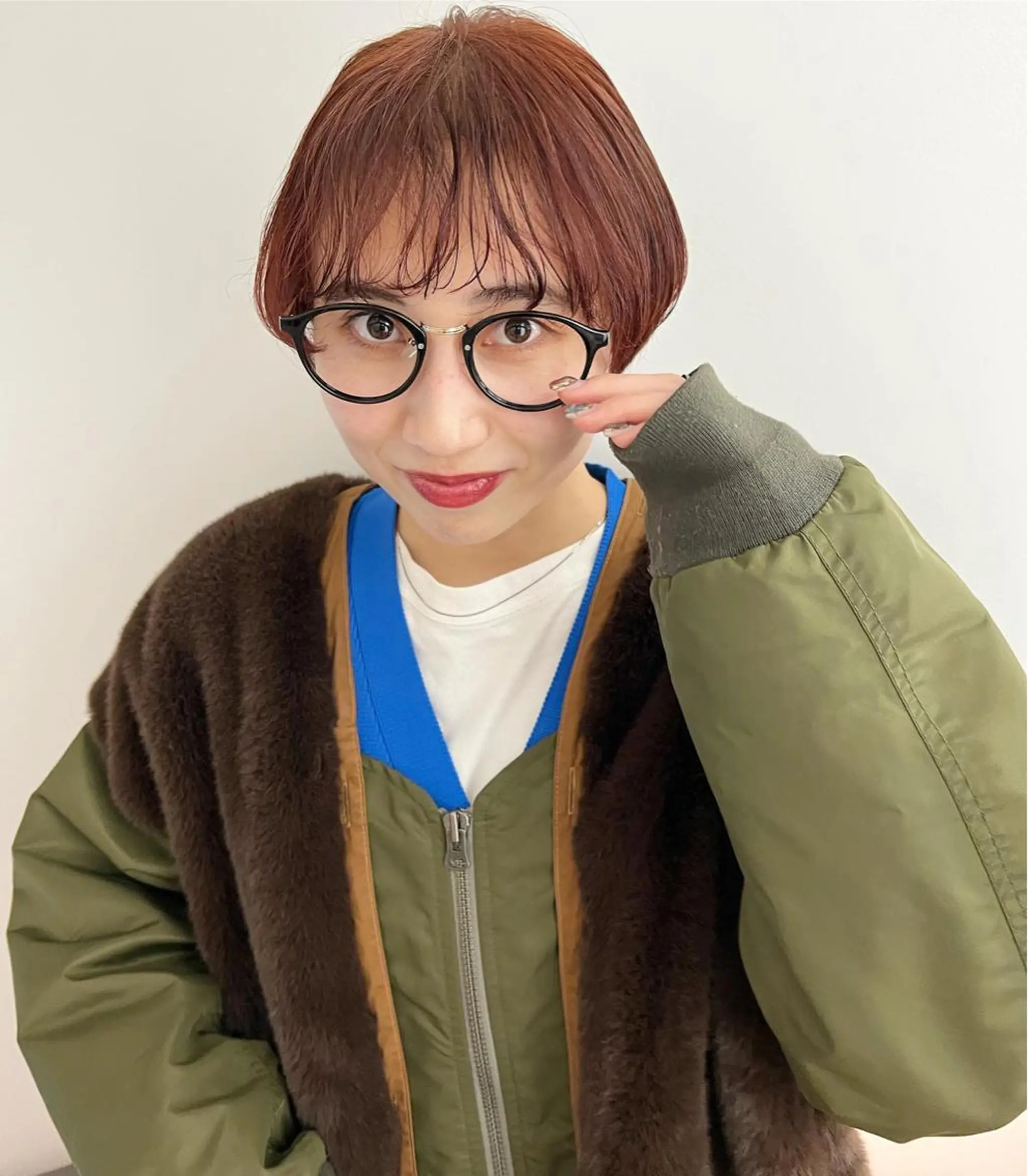 ショート カラー ブリーチ ブラウンカラー ブリーチなしカラー オレンジ 顔周りカット/透明感 カラー✂️MEIのヘアスタイル