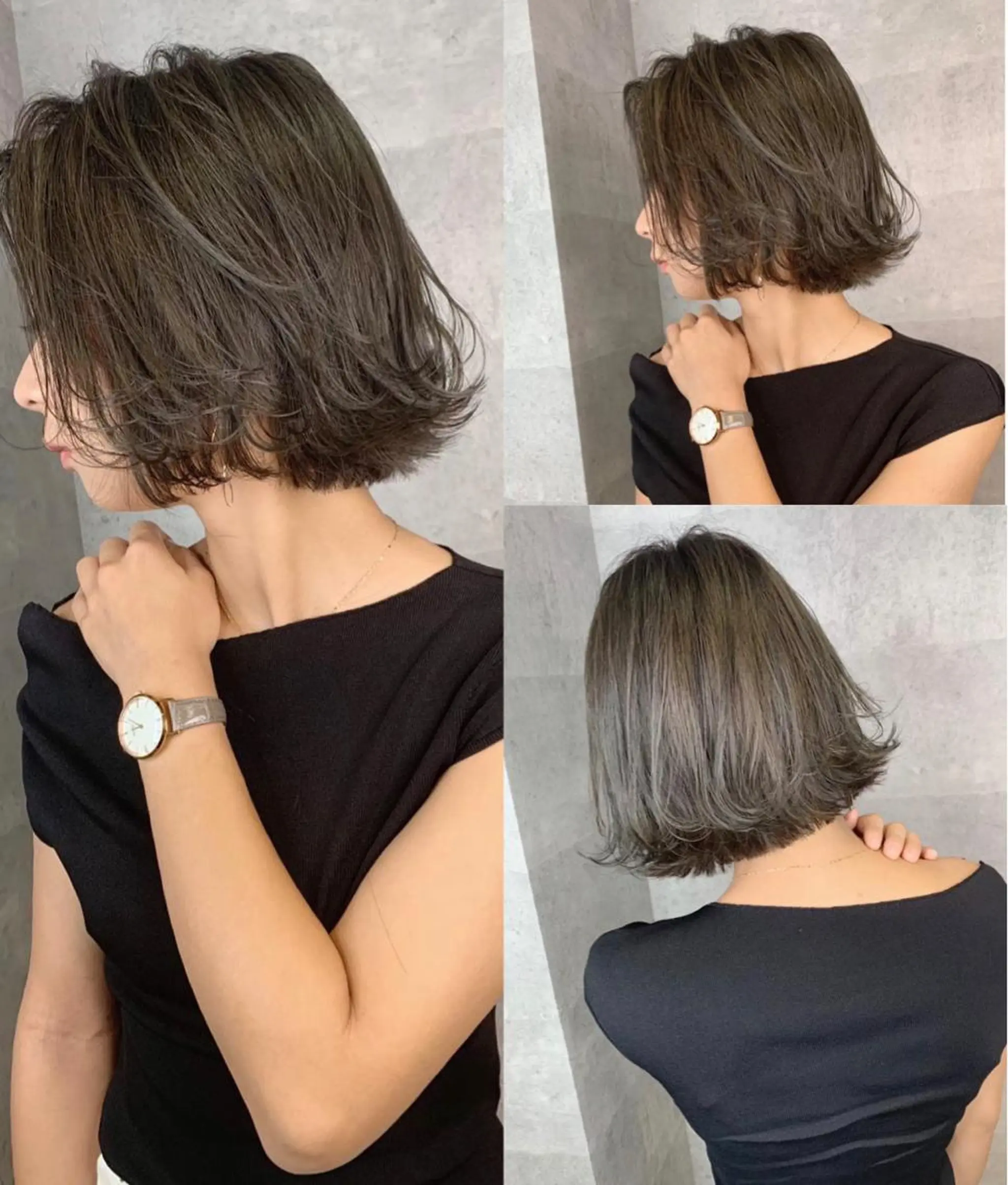 セミロング カラー _WHITE 高槻のヘアスタイル