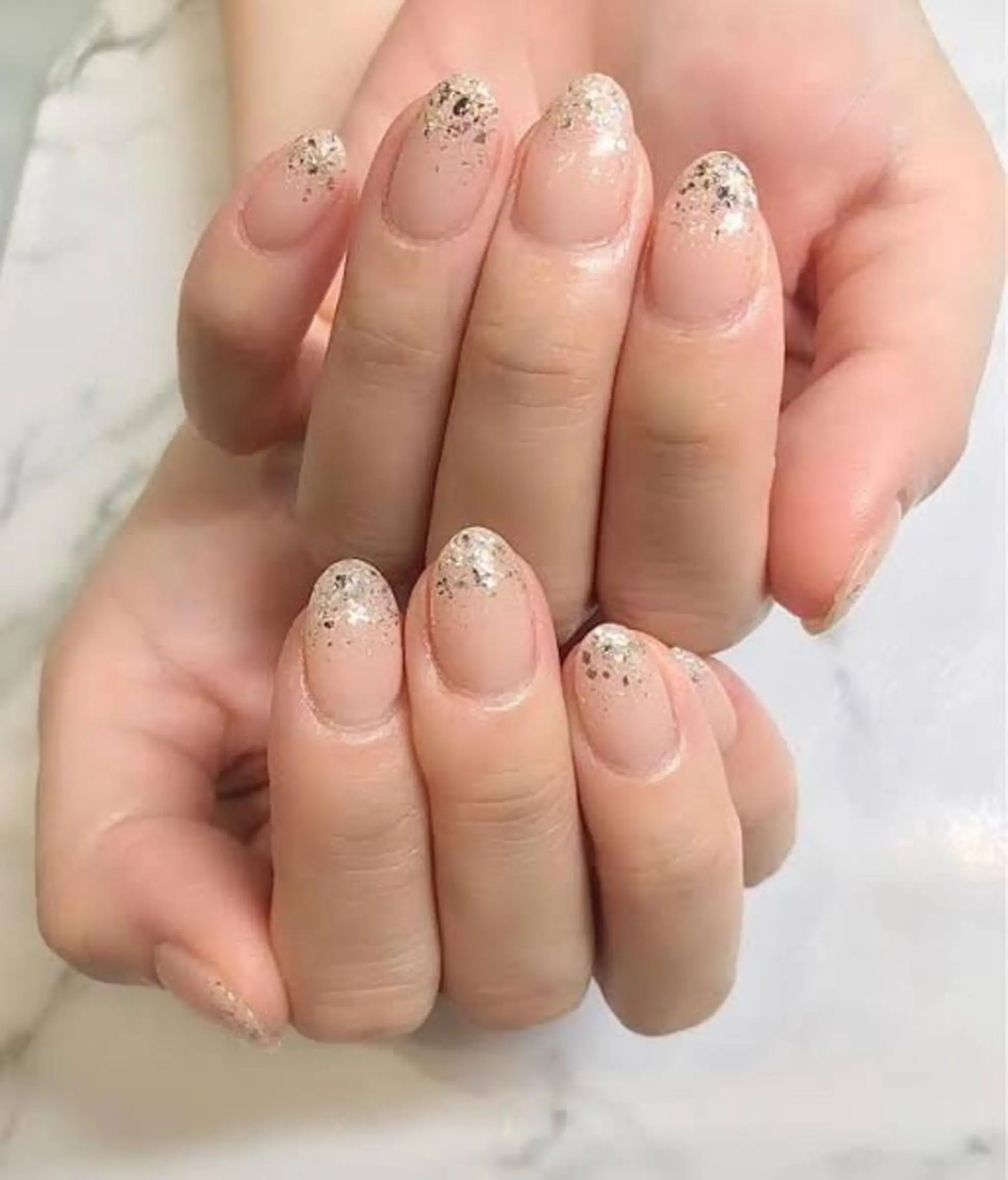 ネイル 長さ出し グラデーション キラキラネイル ラメ(グリッター) スカルプネイル Mon trésor所属・Montrésor 名古屋ネイルサロンのその他イメージ