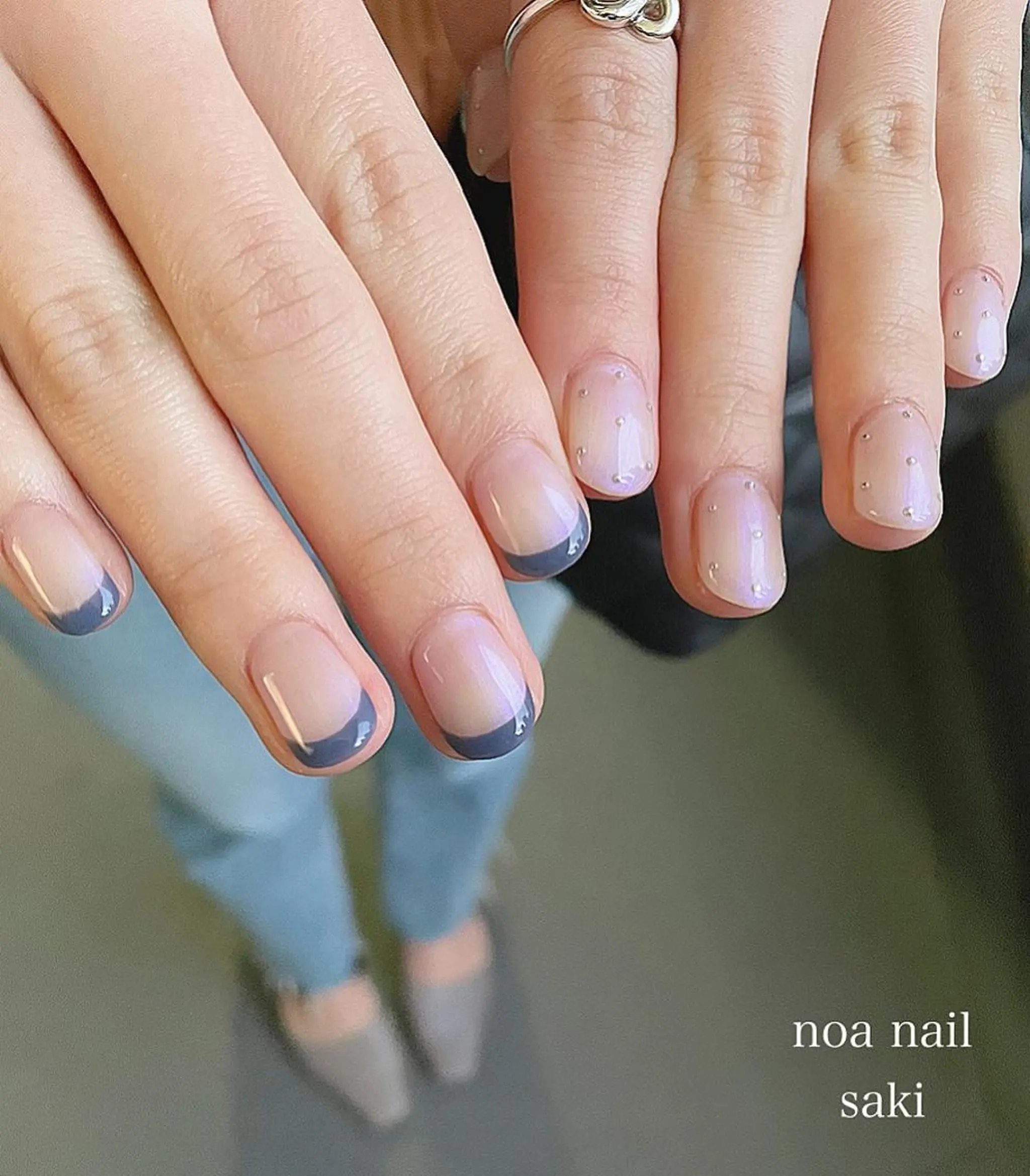 ネイル アートネイル オーロラネイル カジュアル ジェルネイル 氷ネイル・うるうるネイル nailsalon noa所属・nailist sakiのネイルデザイン