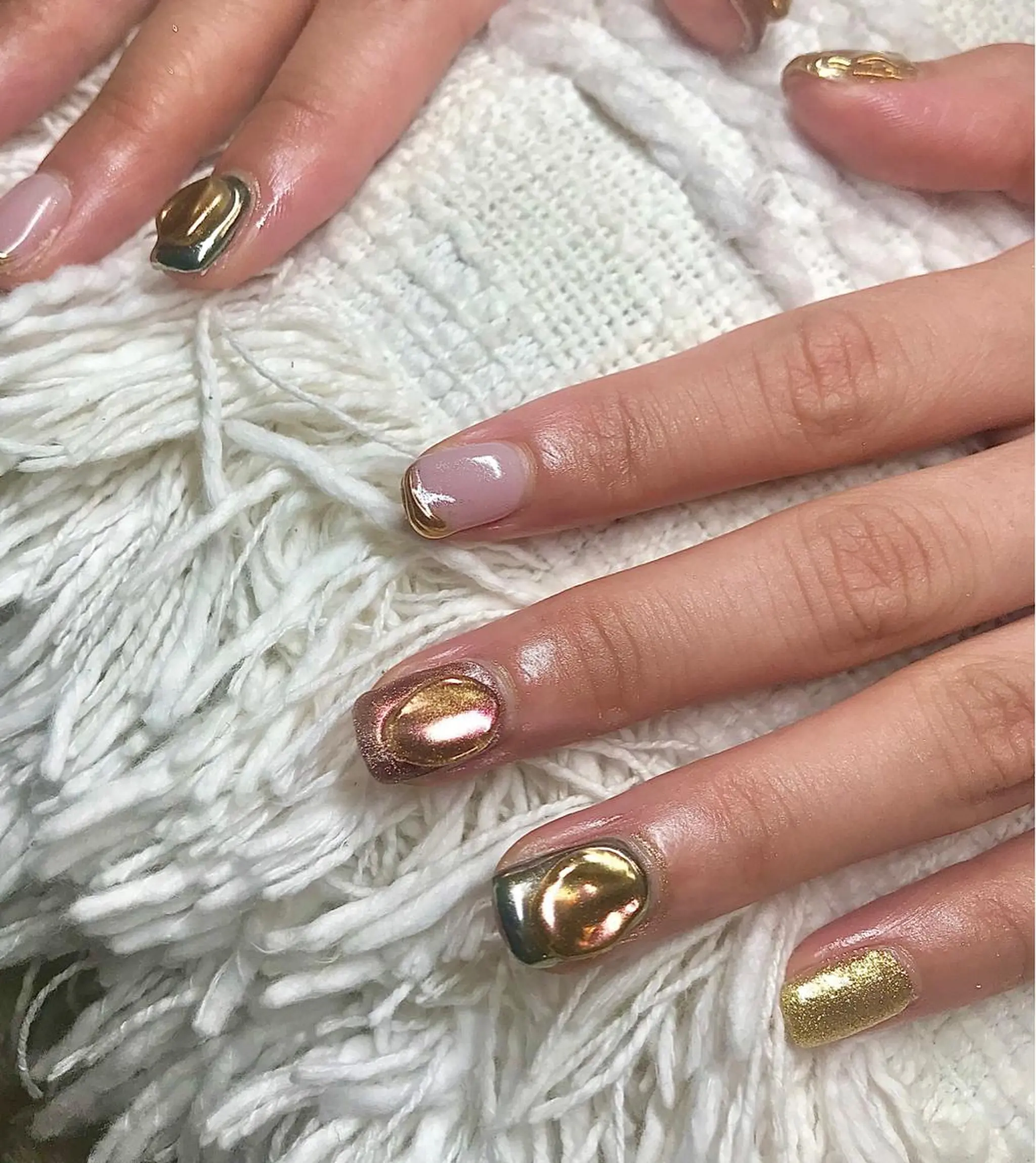 ミディアム カラー パーマ ヘアアレンジ メンズ キッズ ネイル マツエク・マツパ クリアネイル ミラーネイル nail&eye Aoのマツエク・マツパデザイン