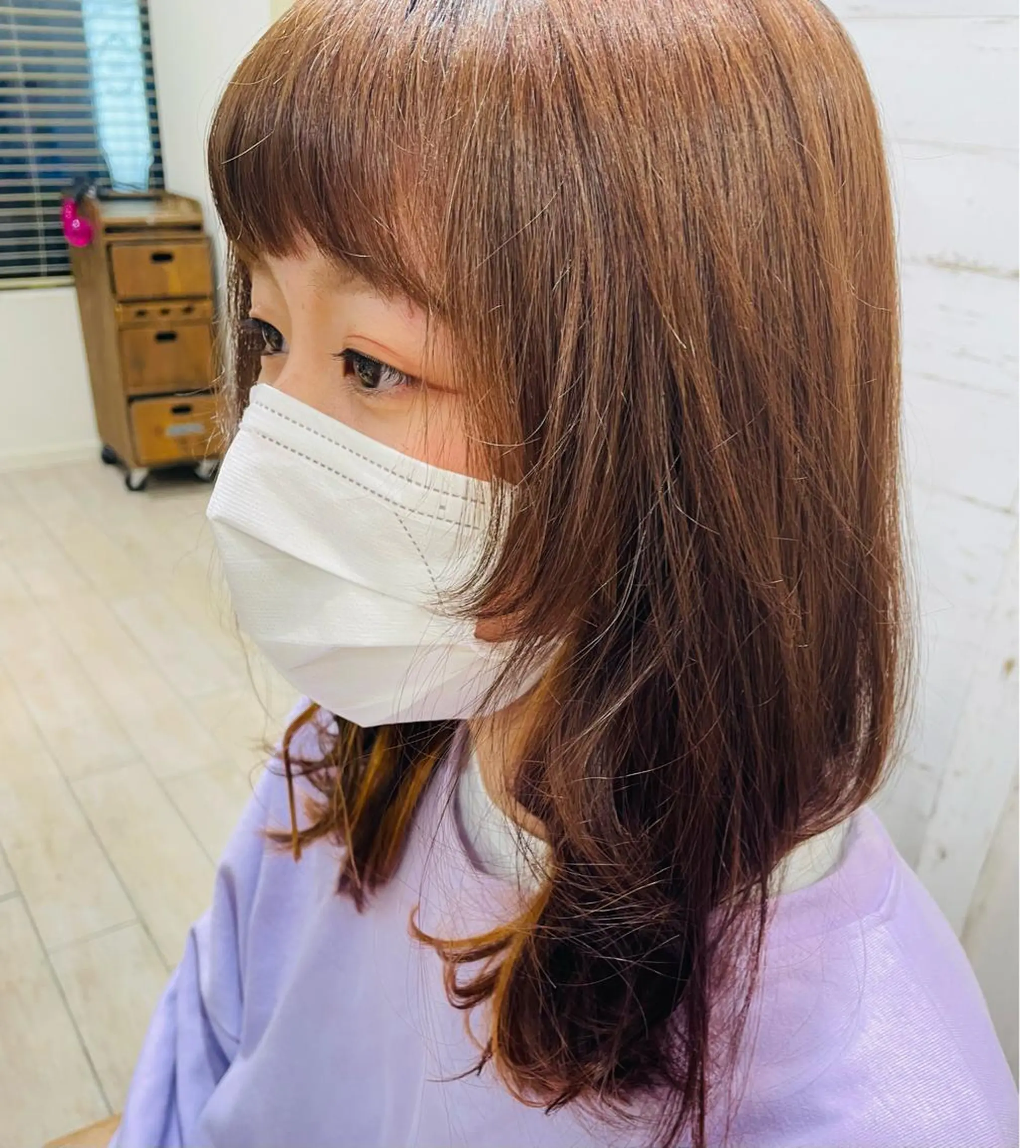 ロング カット 縮毛矯正 すげ さやかのヘアスタイル