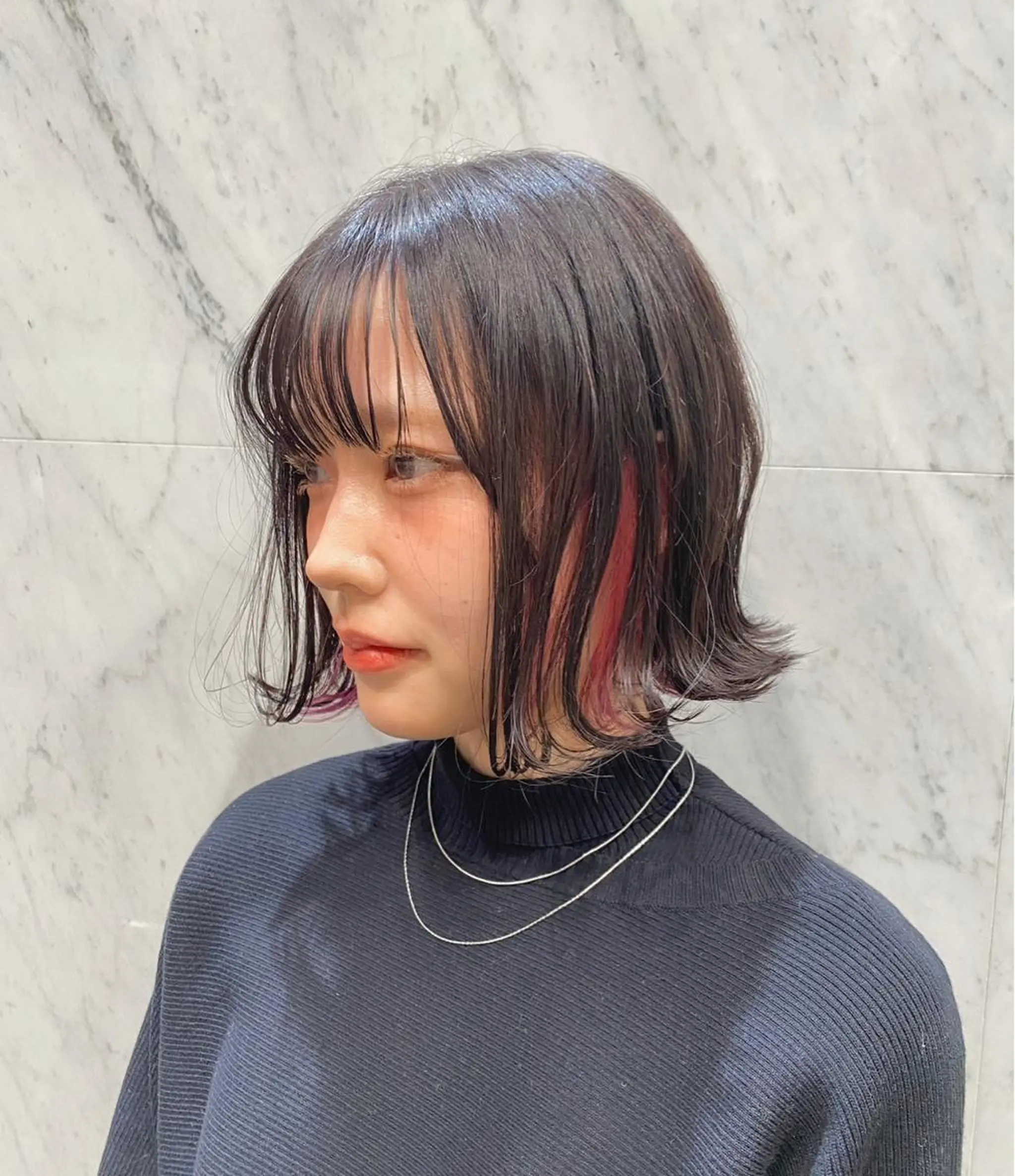 ショート カラー インナーカラー ラベンダーカラー ピンクカラー ボブ 外ハネヘア 🌹古川暁 髪質改善縮毛矯正🌹のヘアスタイル