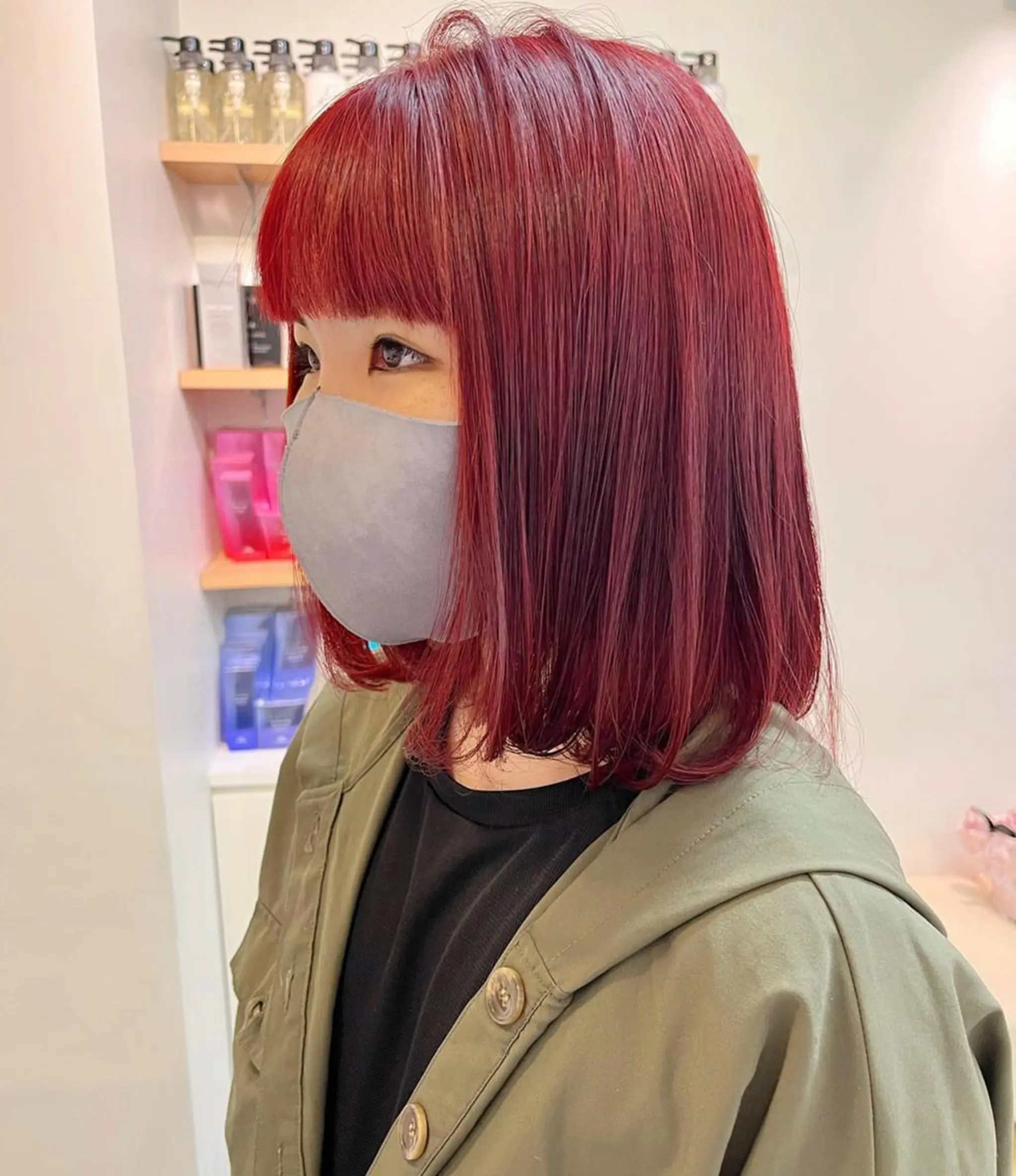 ミディアム カラー ヘアアレンジ ベージュカラー ブリーチ グレージュ ハイライトカラー ミルクティーベージュ 韓国/髪質改善💘 櫻井かれんのヘアスタイル