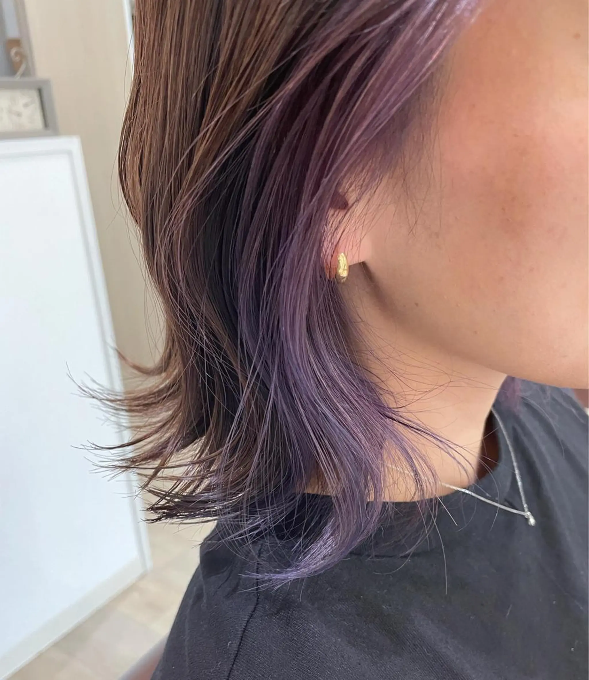 ショート カラー インナーカラー パープルカラー Vivie.所属・新都心個室サロン/ 古波蔵美奈のヘアスタイル