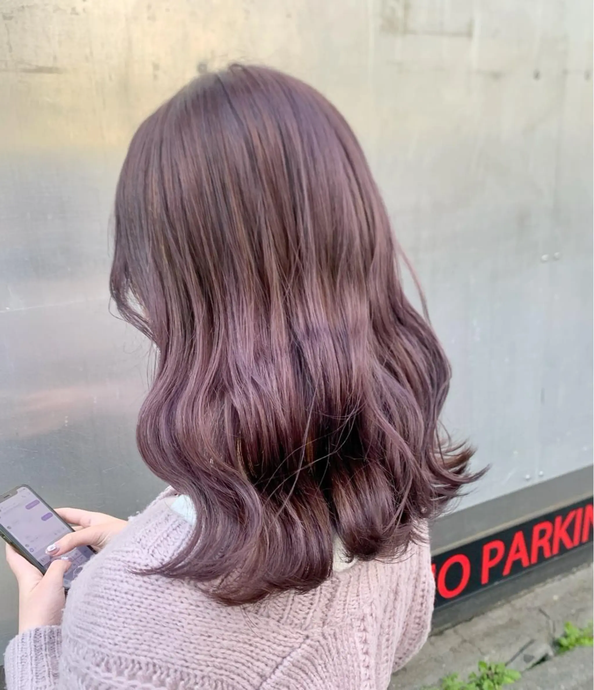 セミロング カラー ヘアアレンジ ブリーチ ラベンダーカラー ヘアカラー ピンクカラー🩷 ヘアセットＮＯ.1のヘアスタイル